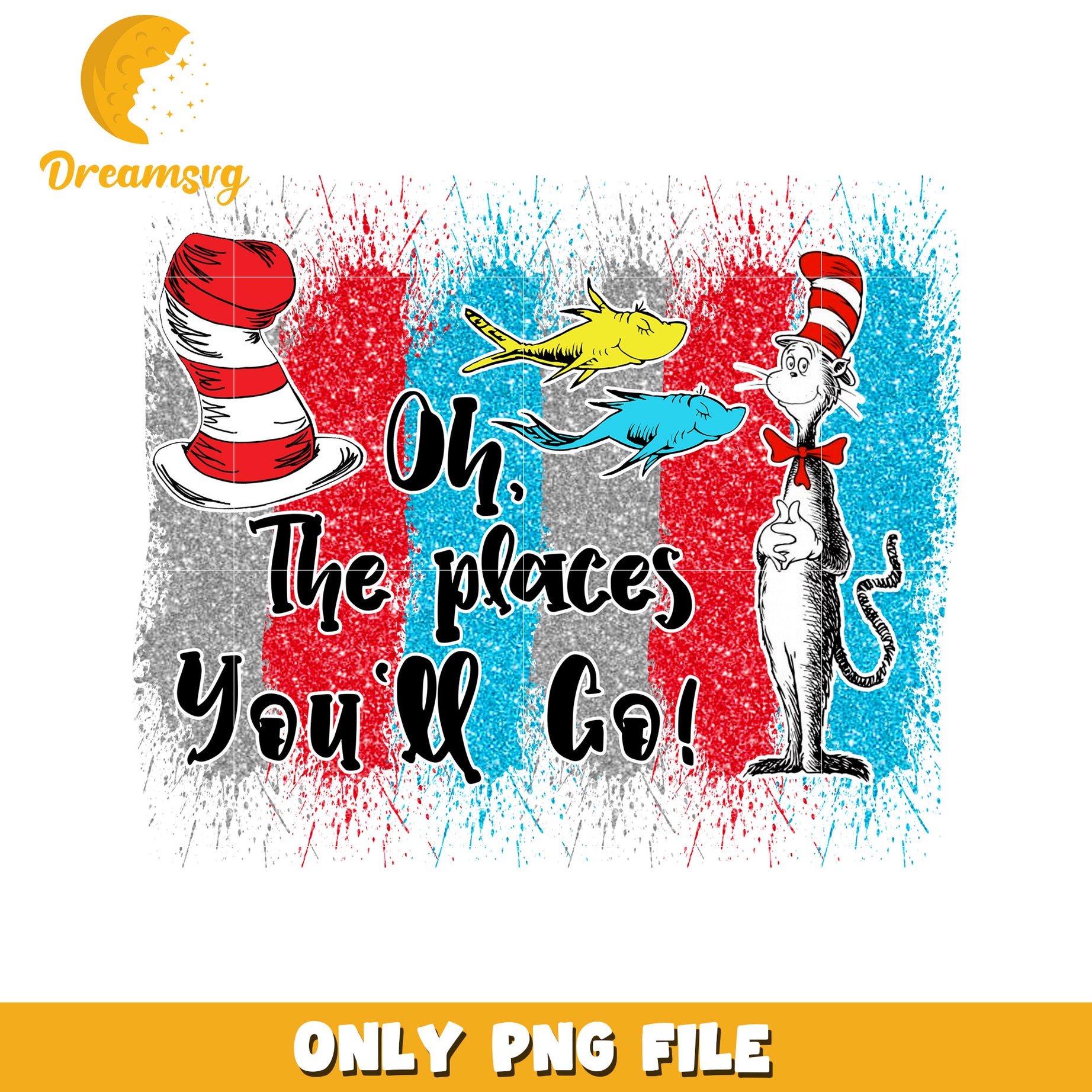 Oh the Places You'll Go PNG Artwork for Kids Decor