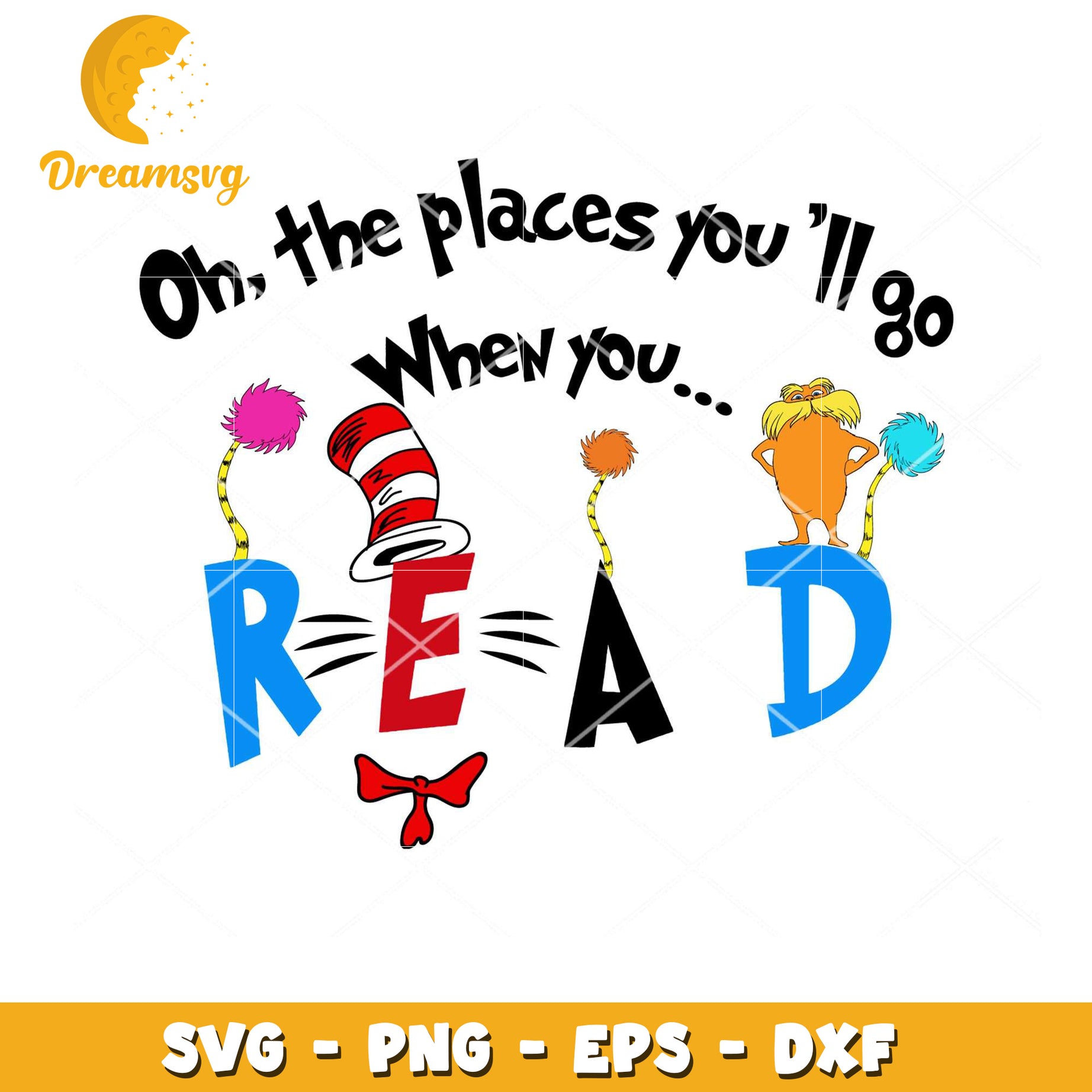 Oh the Places Youll Go When You Read SVG Downloadable Art