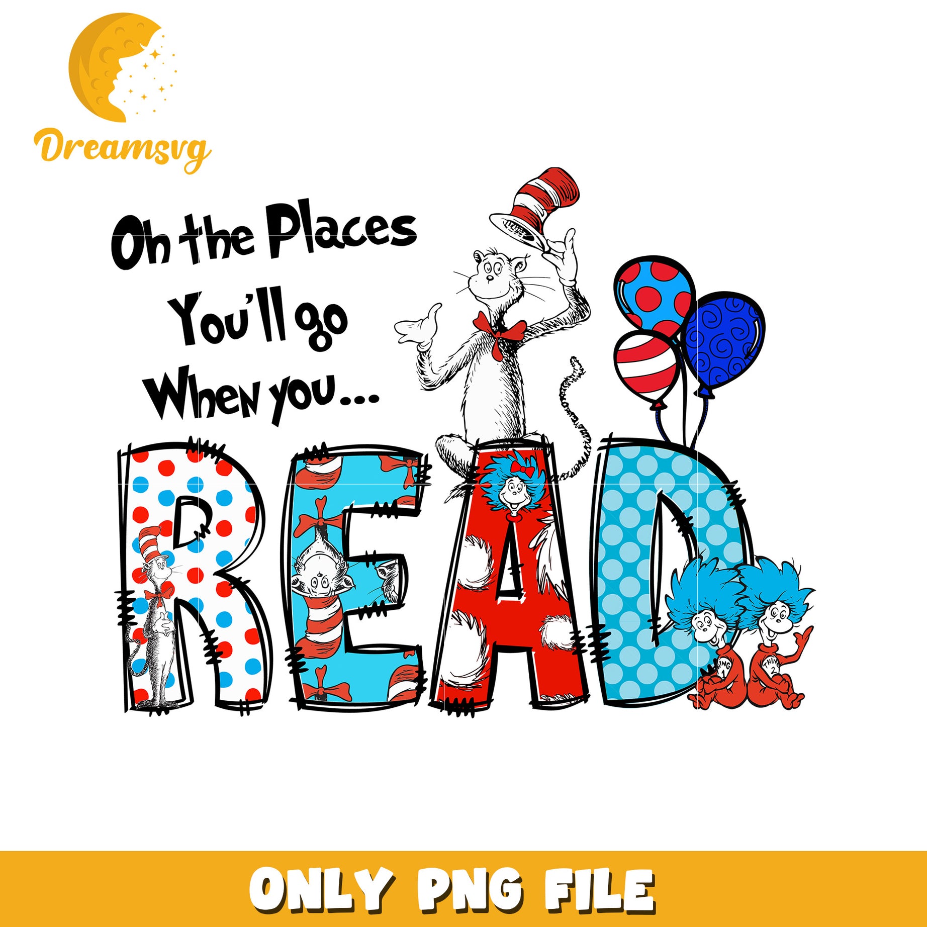 Oh the places you will go png, font design png, the cat png