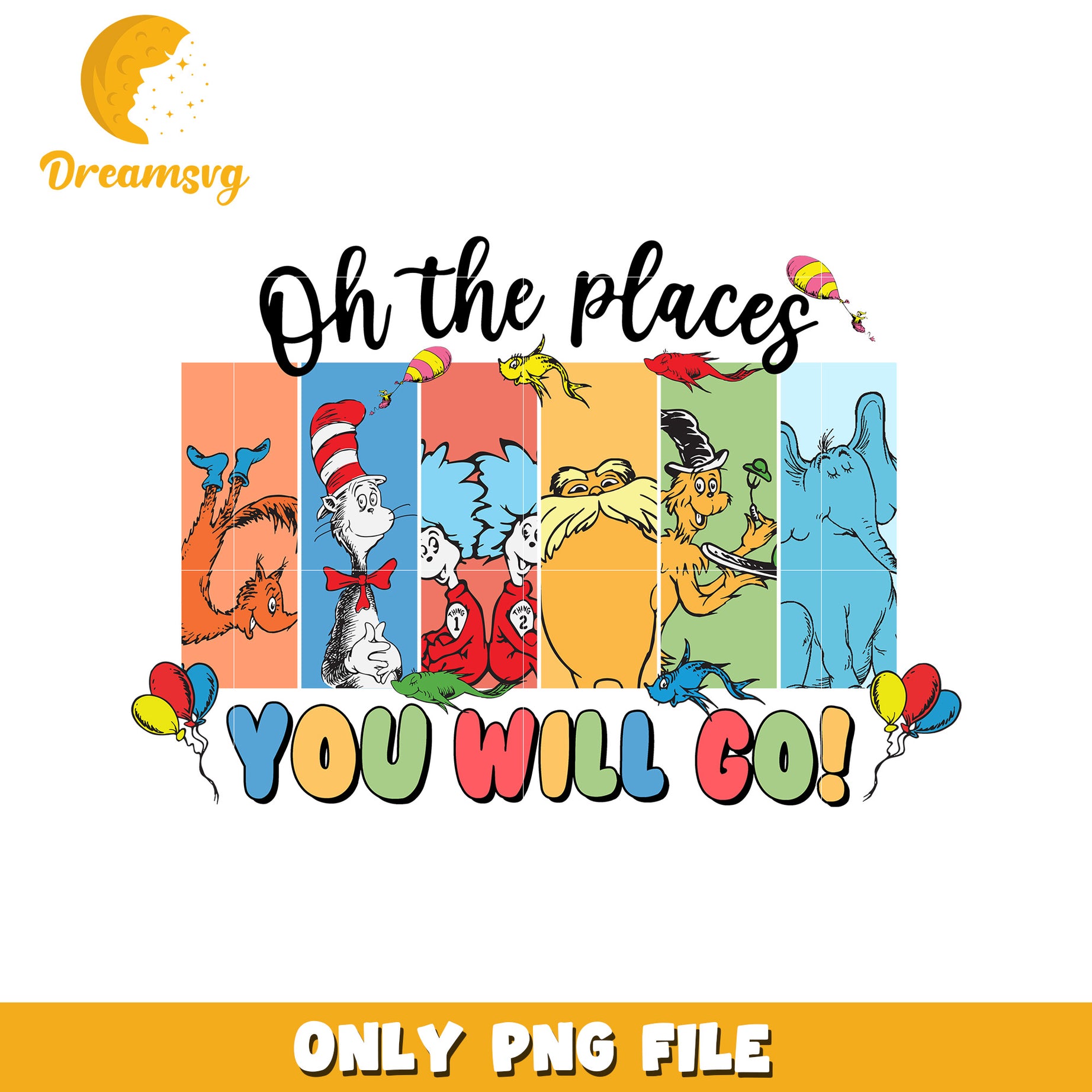 Oh the place you will go png, dr seuss png, cartoon character png