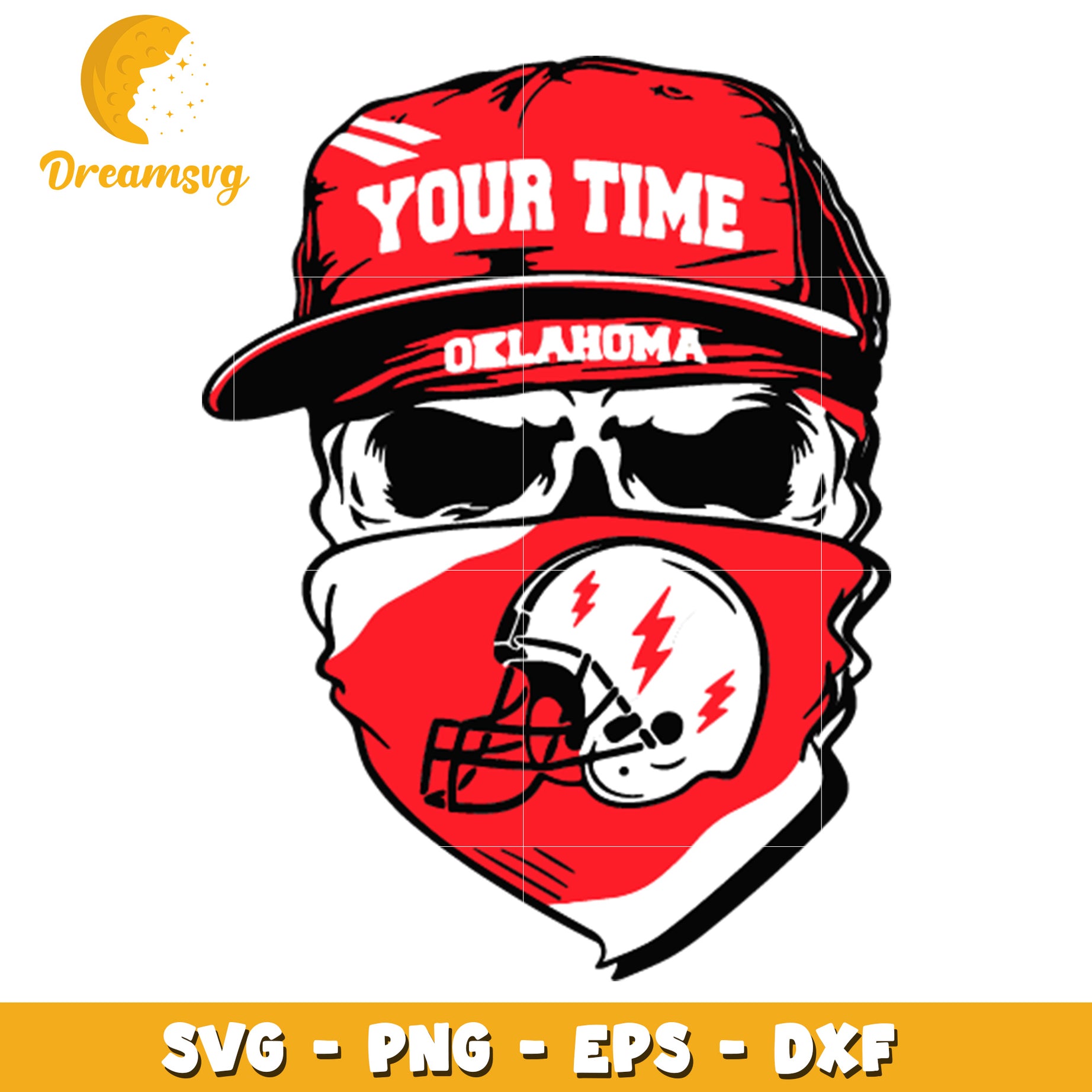 Oklahoma Skull Football SVG PNG EPS DXF