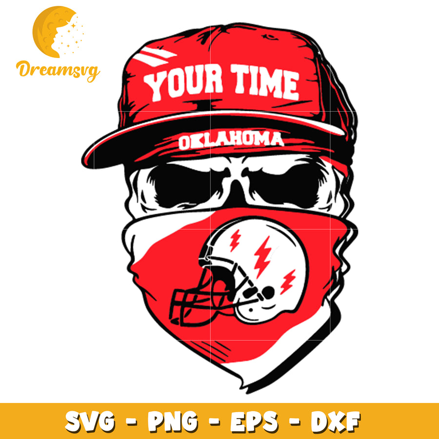 Oklahoma Skull Football SVG PNG EPS DXF
