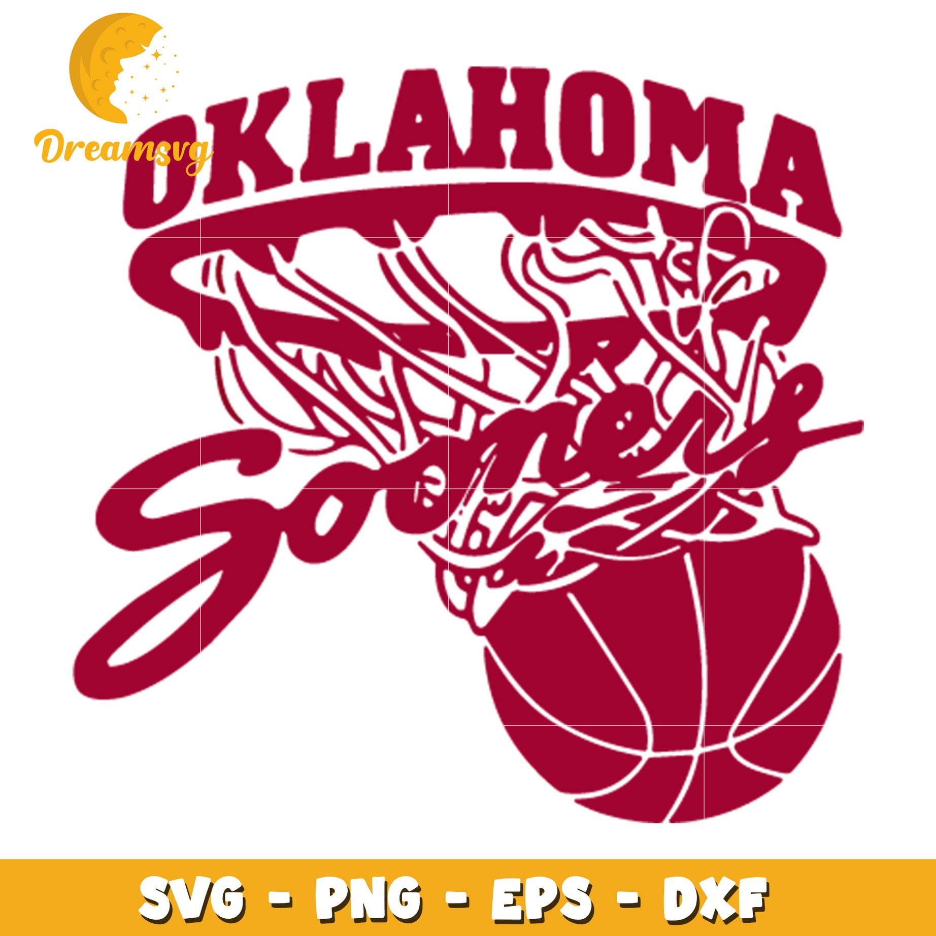 Oklahoma Sooners Basketball SVG Design for Fans and Crafts