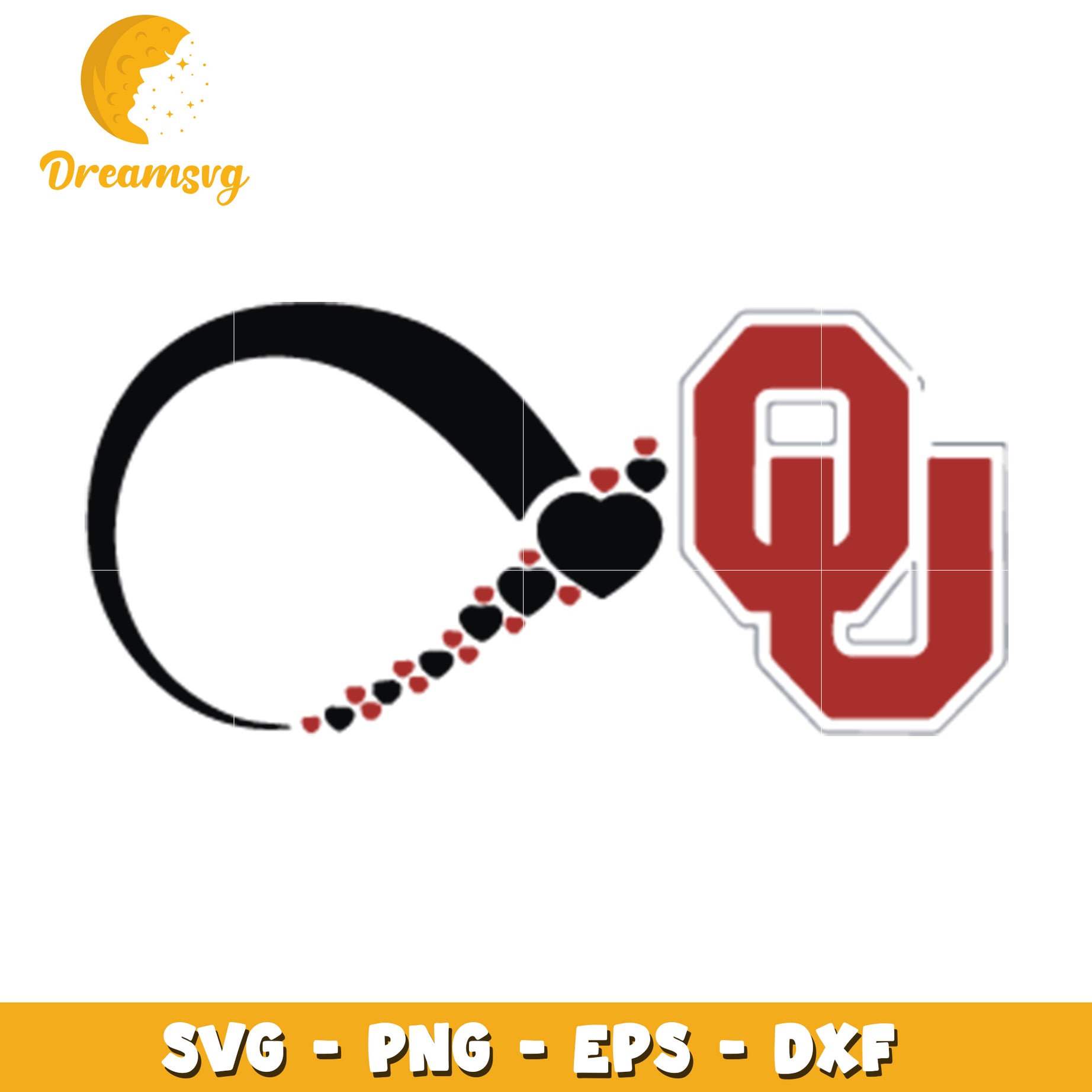 Oklahoma University Hearts SVG Design for Crafting Projects