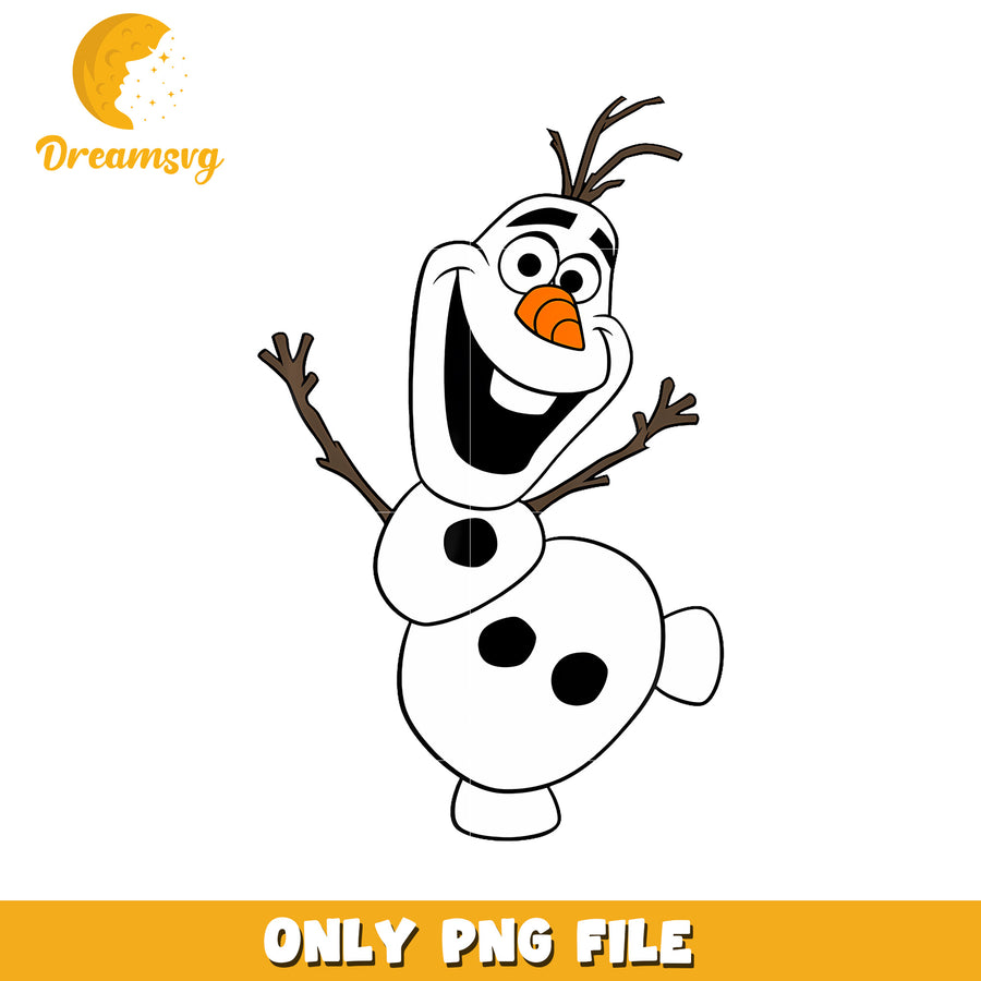 Olaf Snowman Happy Pose Smile png, funny images png, disney frozen png