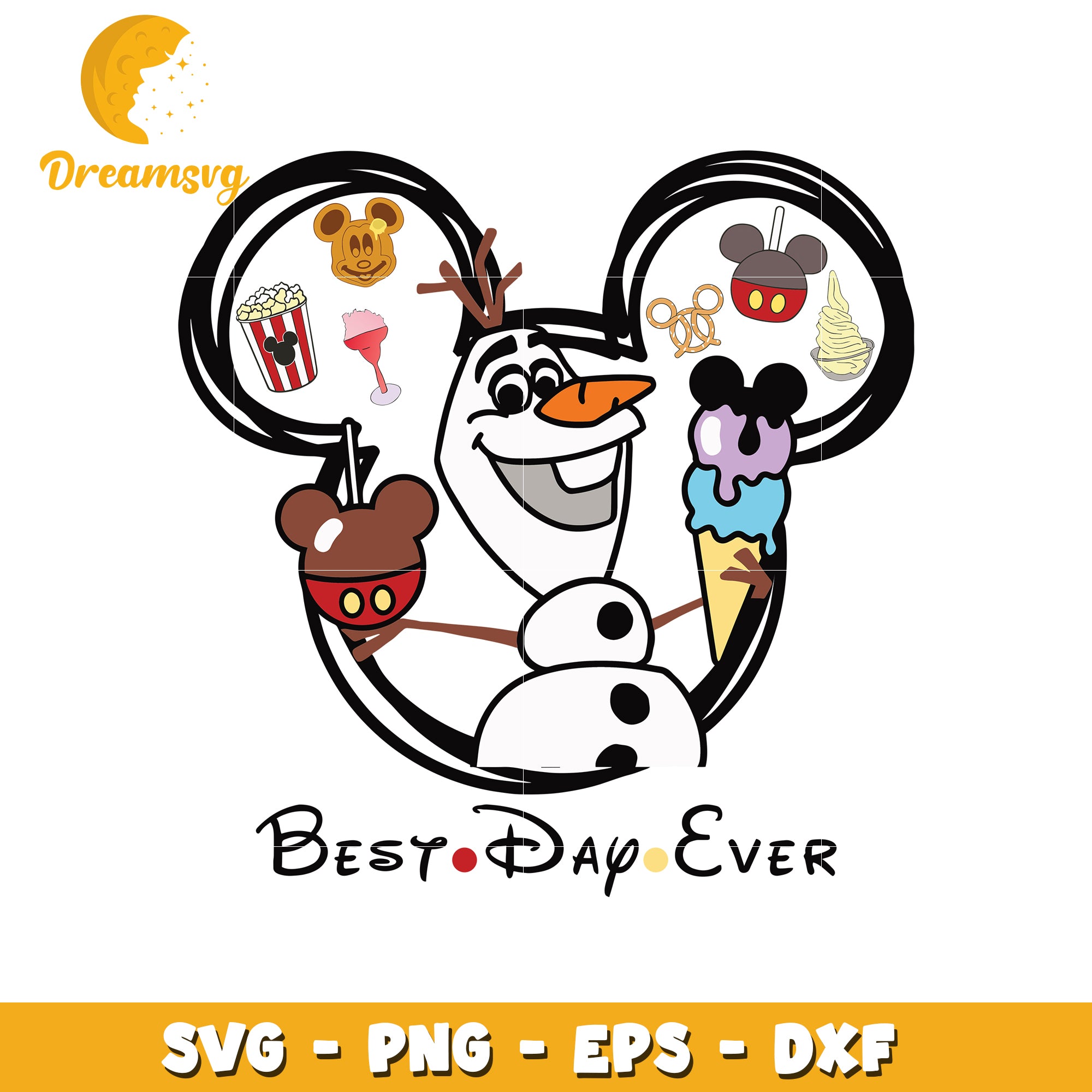Olaf best day ever svg, disney movies svg, cute characters svg