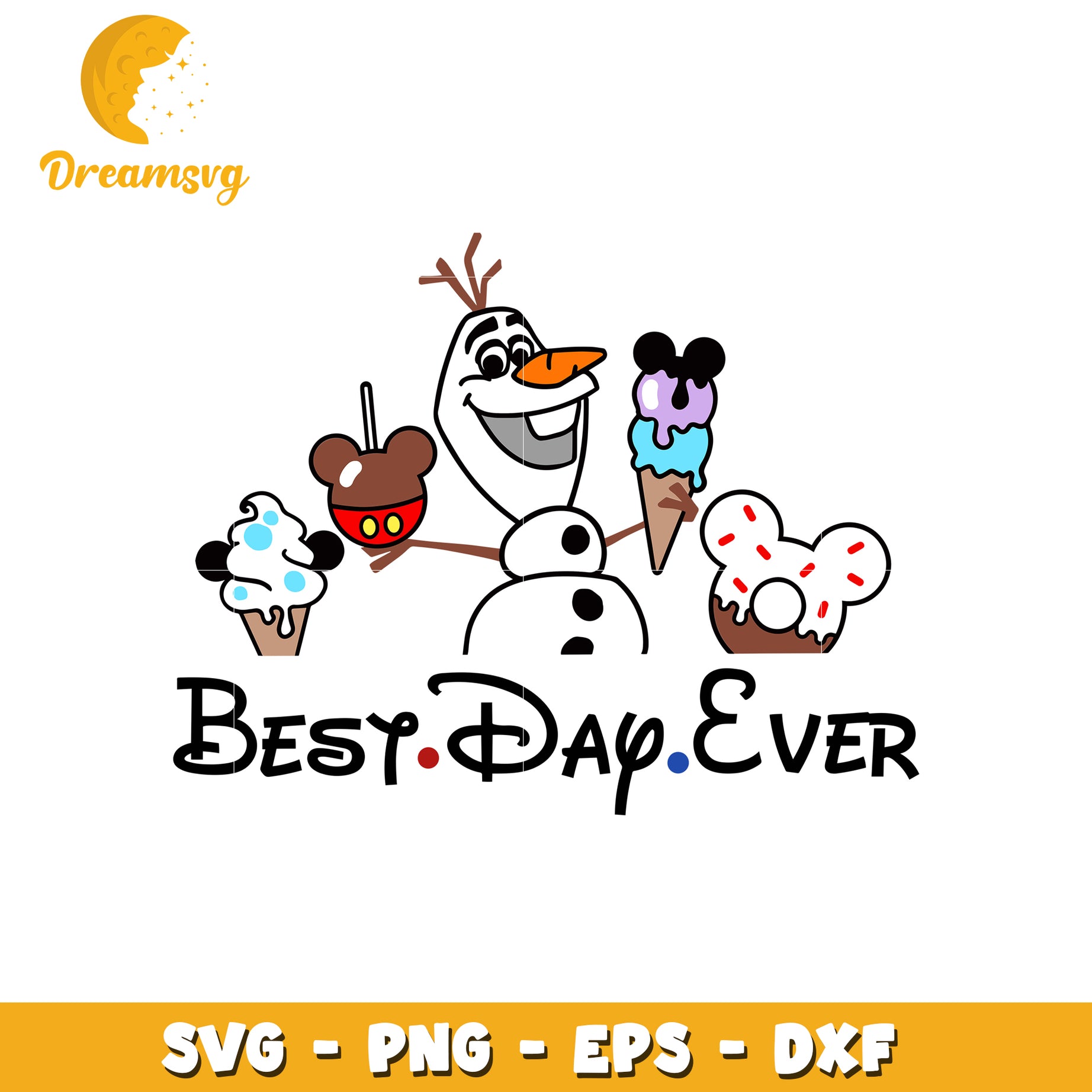 Olaf frozen best day ever svg, disney movies svg, cute characters svg