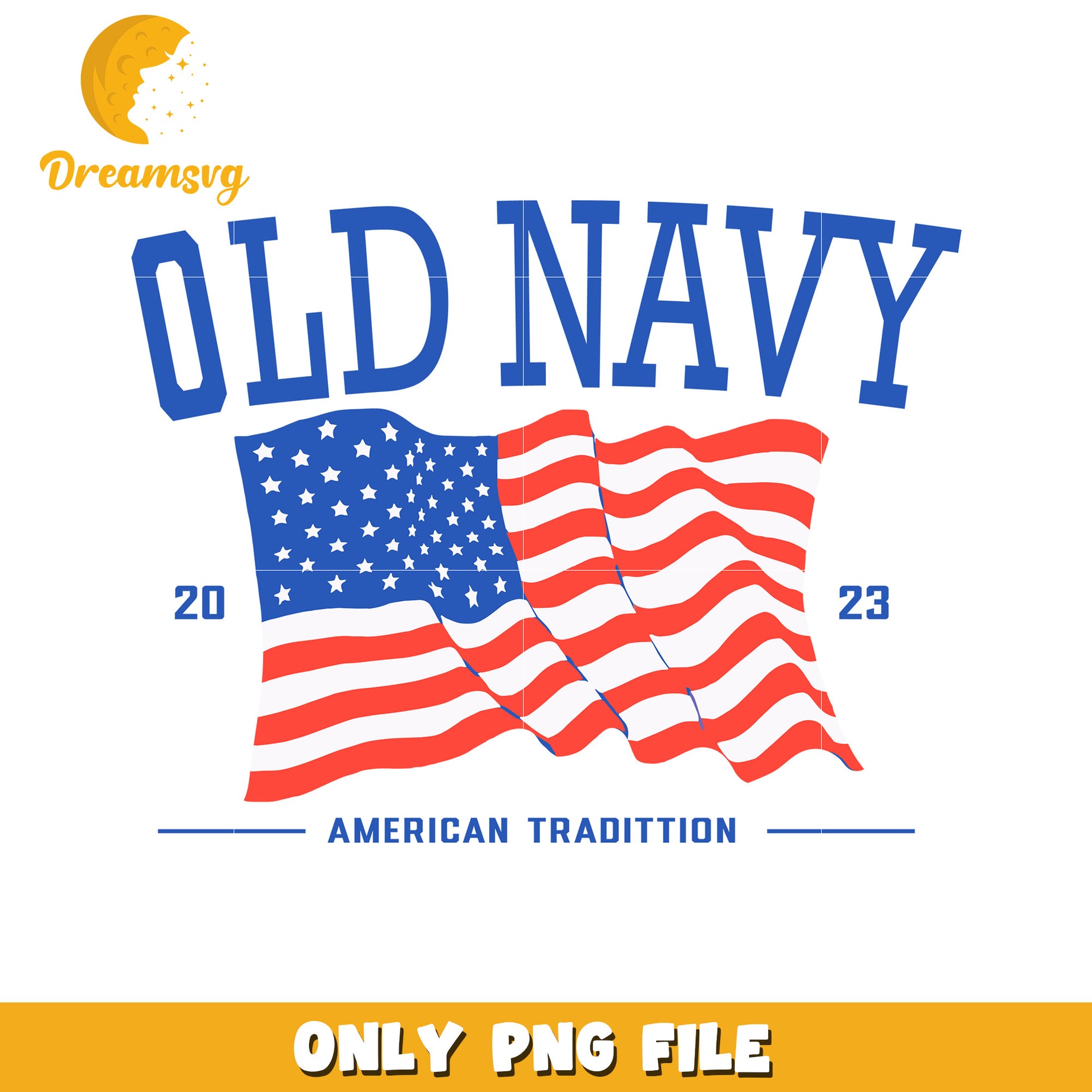 Old navy american tradition png, classic usa style png, red white and blue fashion png