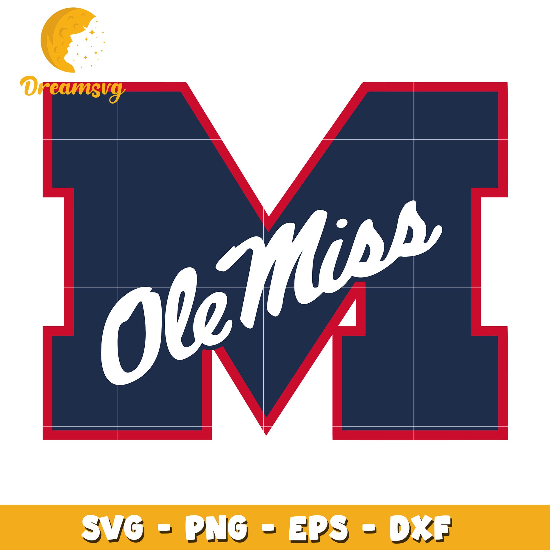 Ole Miss M SVG PNG EPS DXF Cut File