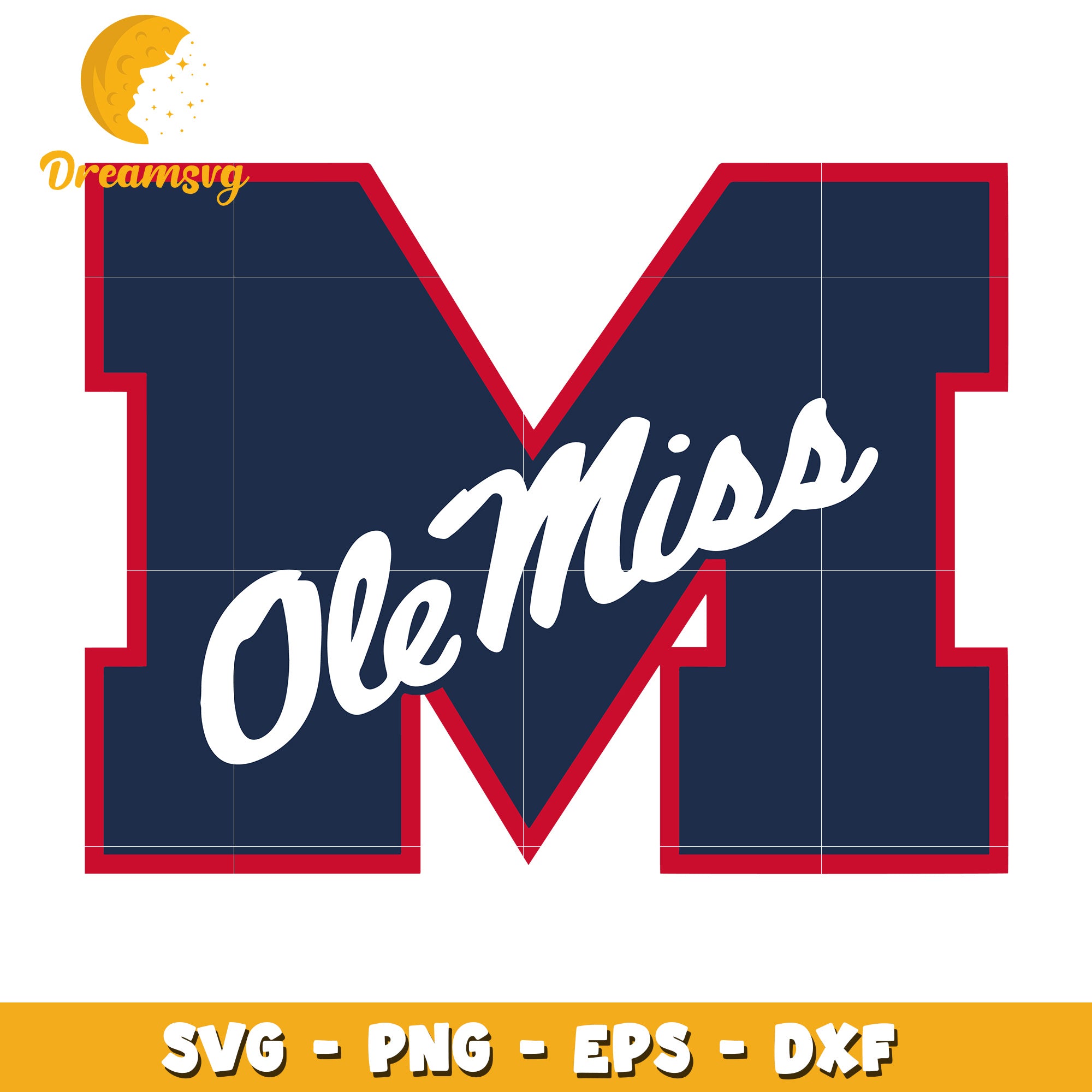 Ole Miss M SVG PNG EPS DXF Cut File – DreamSVG Store