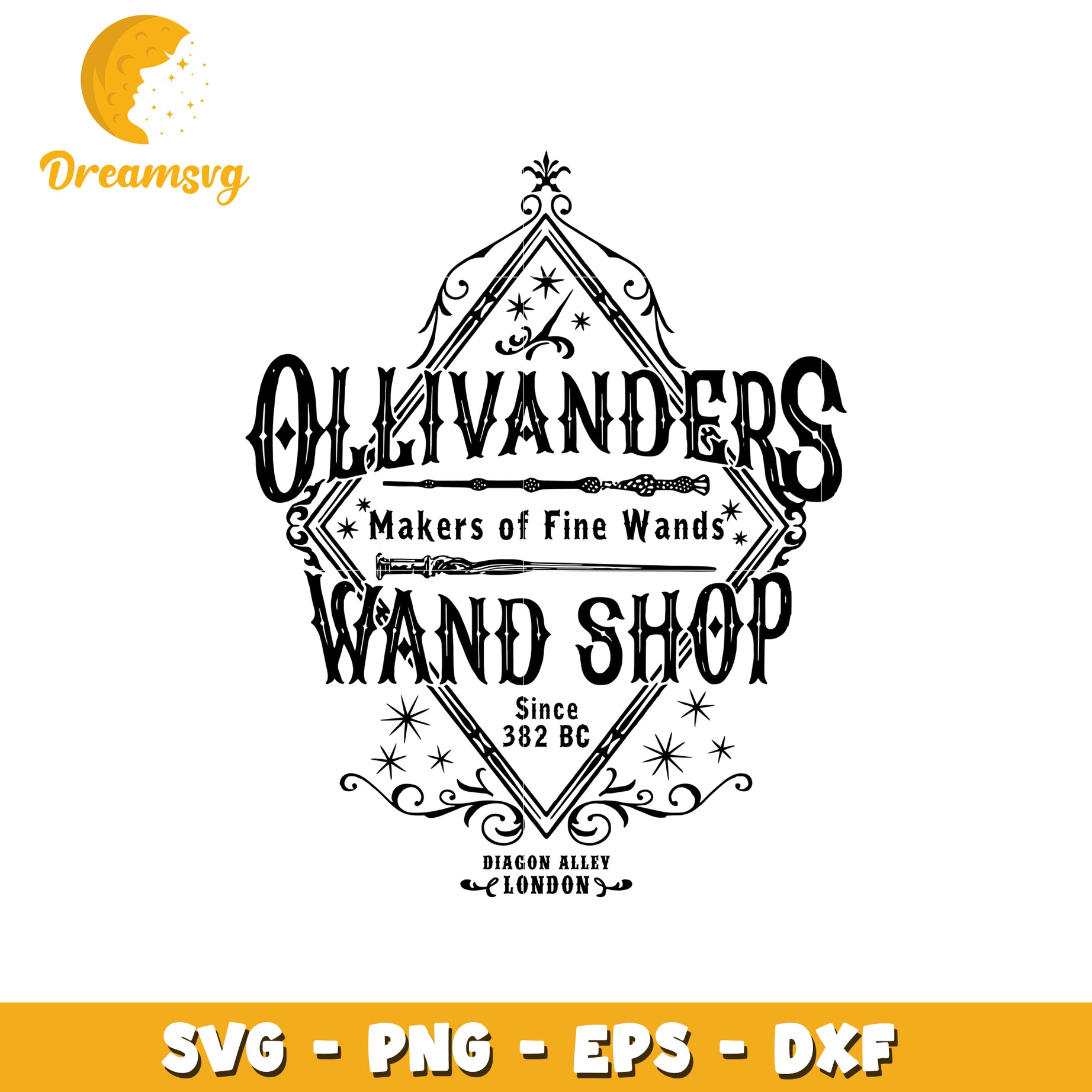 Ollivanders Wand Shop SVG Design for Crafting Projects