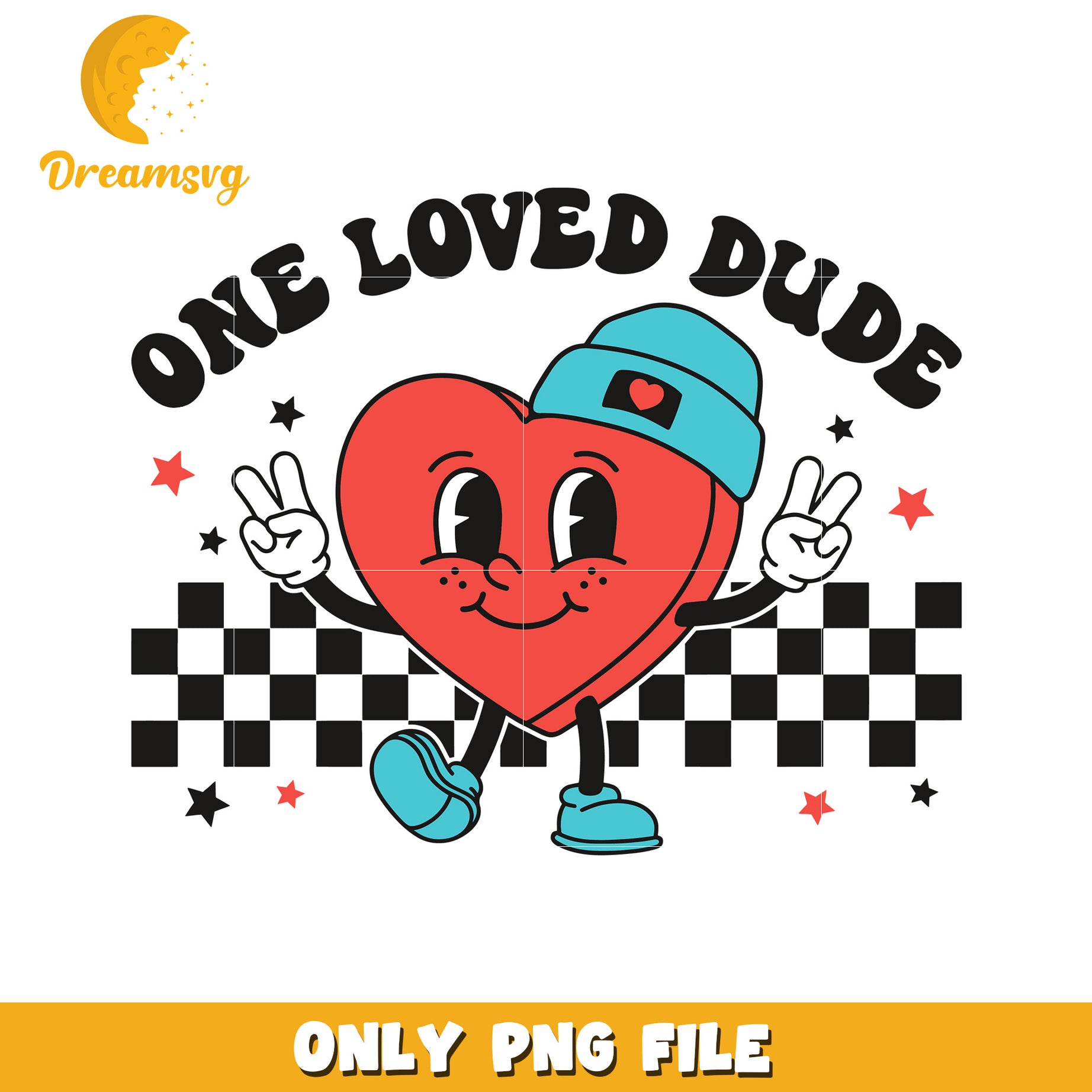 One Loved Dude Heart PNG