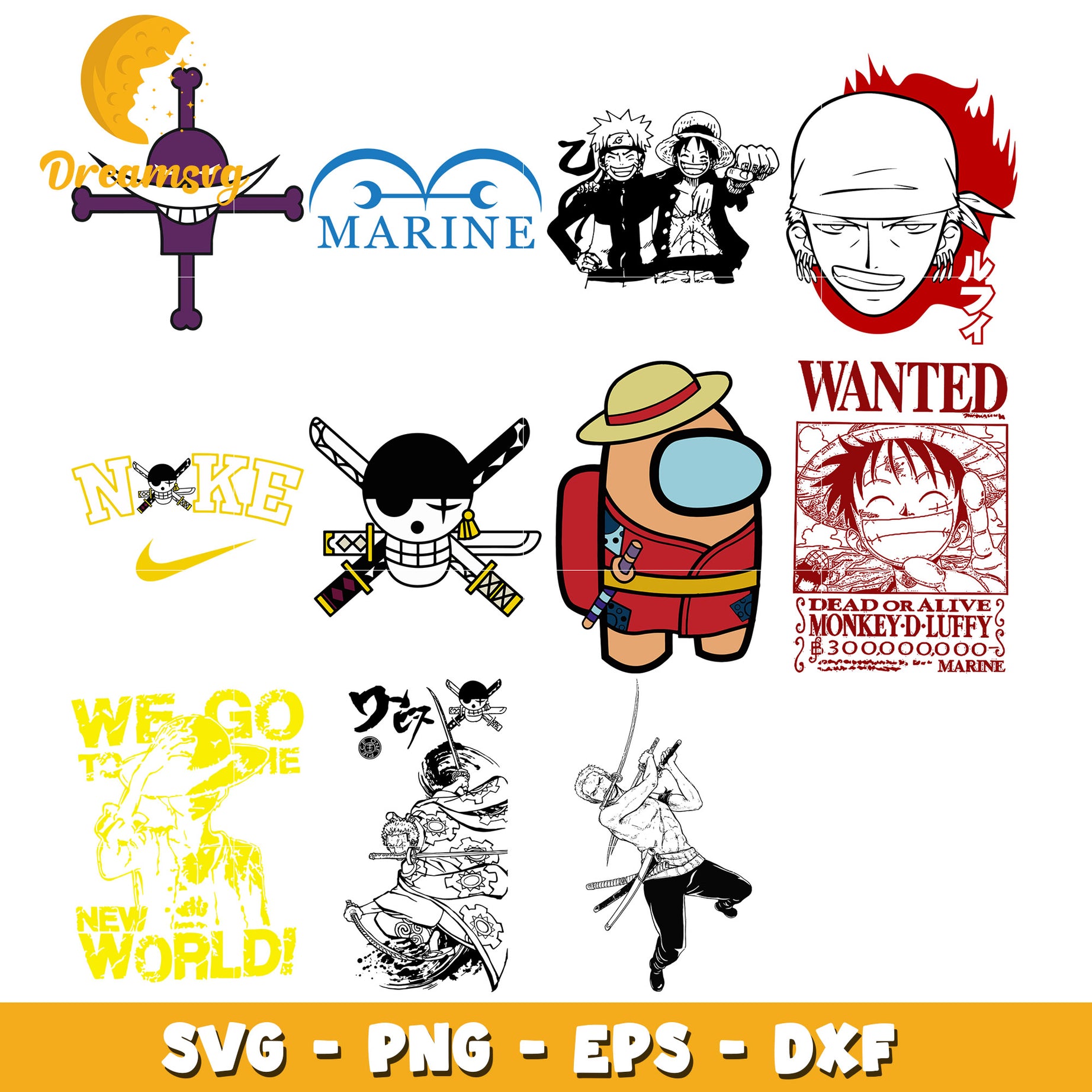 We go to the new world bundle svg, one piece movie svg, anime svg