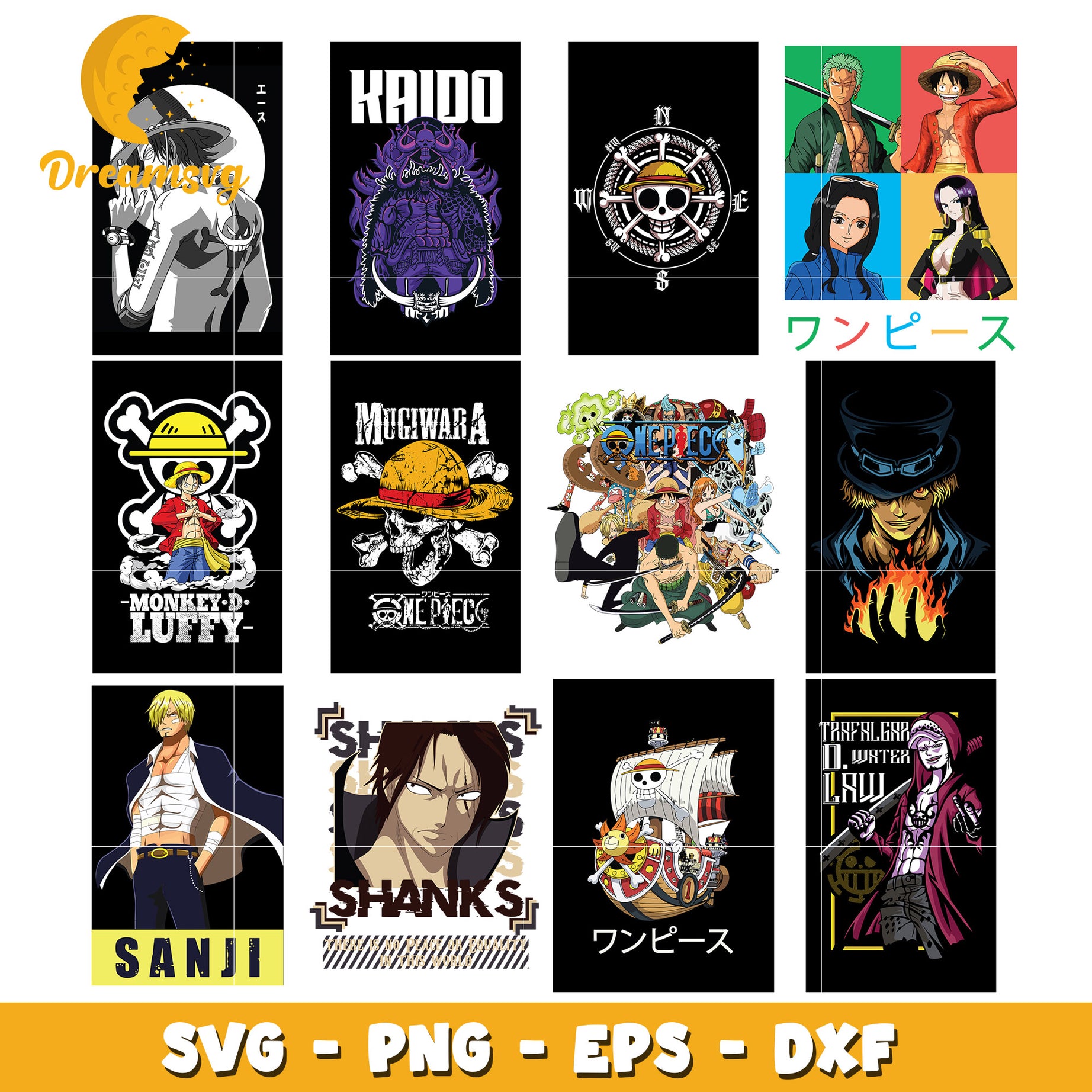 One piece mugiwara bundle svg, one piece characters svg