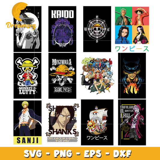 One piece mugiwara bundle svg, one piece characters svg