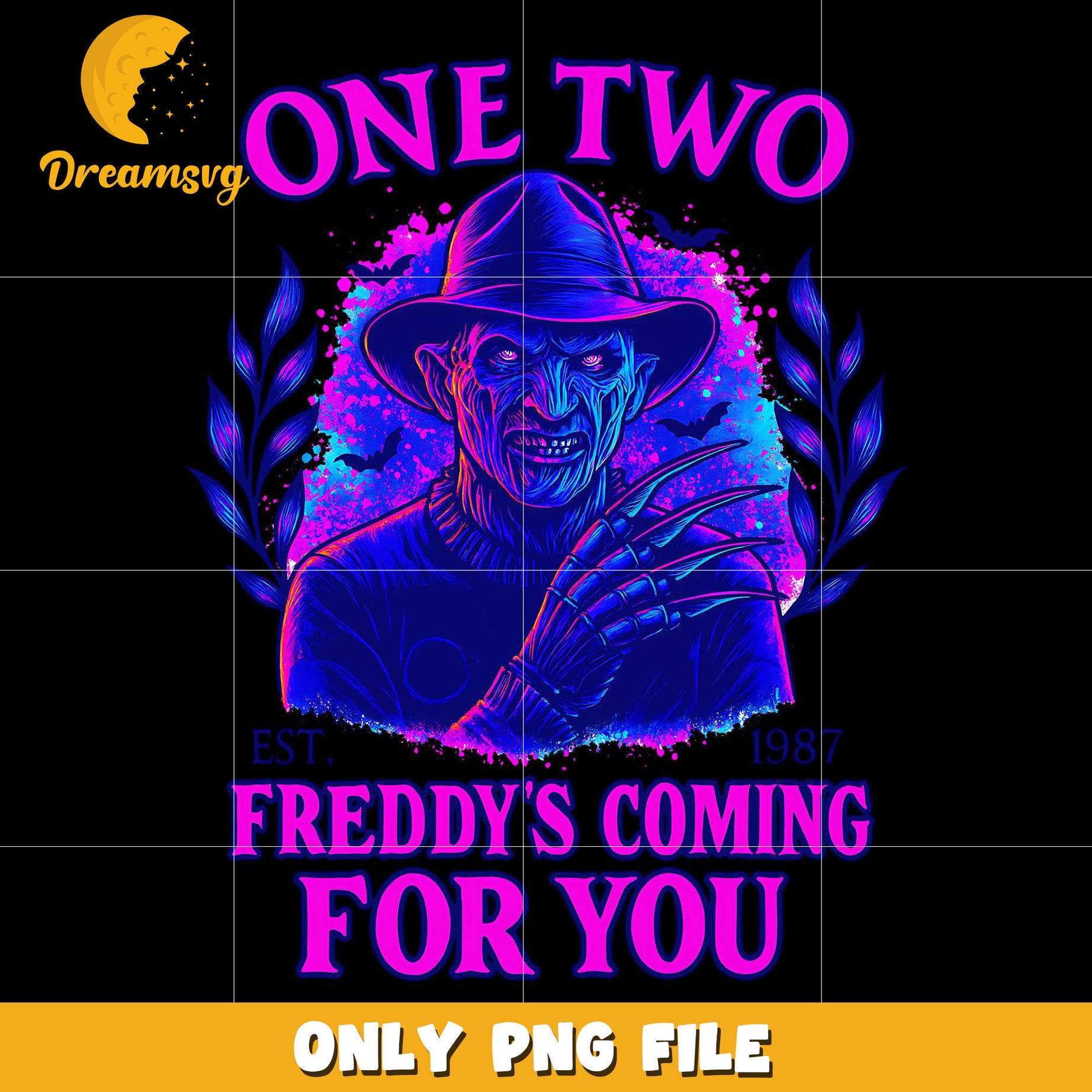 One two freddy's coming png, halloween pumpkin png, spooky halloween​​ png