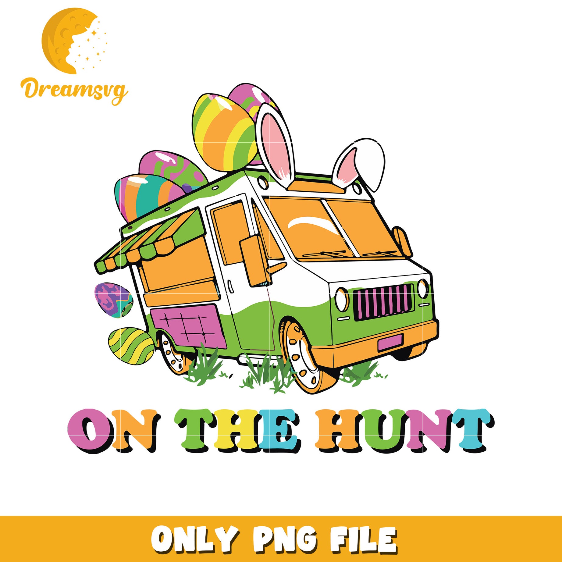 On the hunt easter bunny car png, easter day png, bunny png