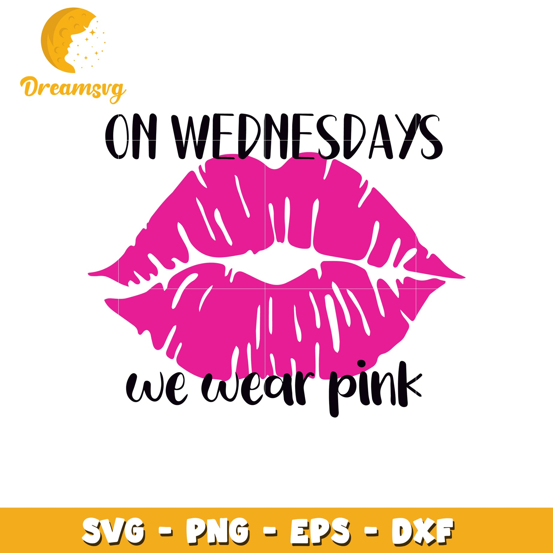 On wednesdays we wear pink svg, lips design svg, wednesdays svg