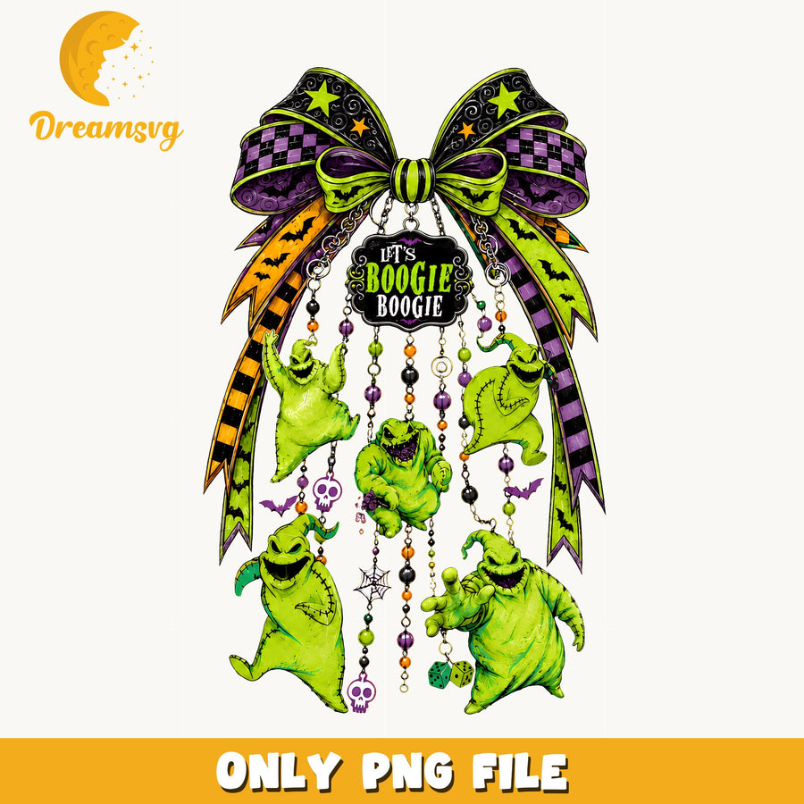 Oogie Boogie Boogie Monsters Clipart, Lime Green Bow Beads Halloween