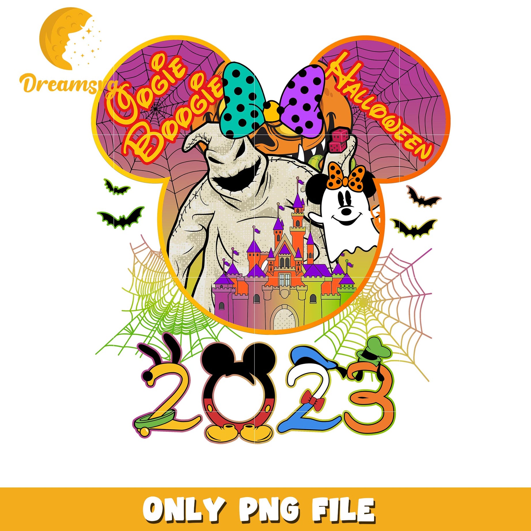 Oogie Boogie Minnie halloween head png, Disney friends halloween vibes png