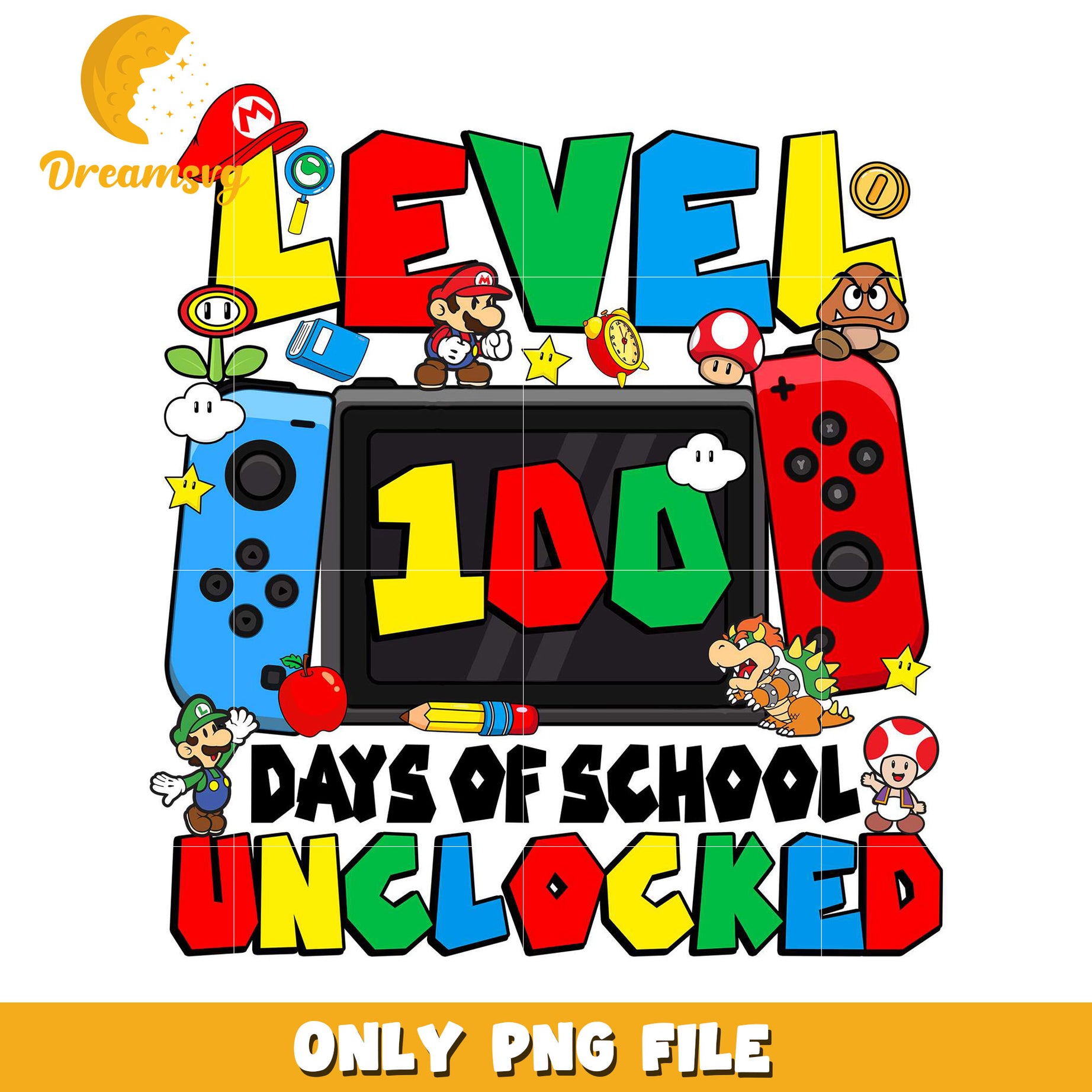 Option 1 (Focus on Achievement) Level 100 Days School Unlocked PNG