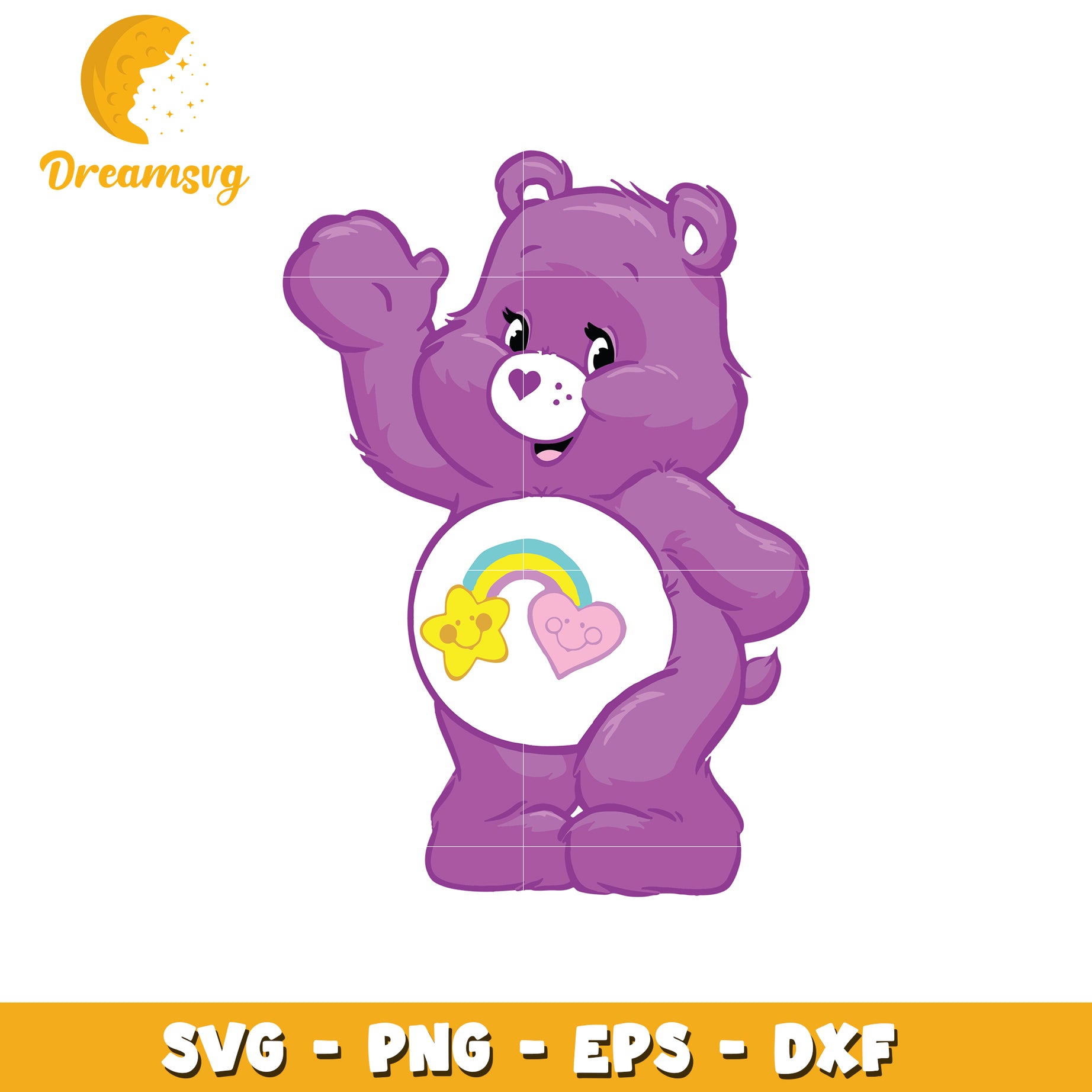 Option 1 (Focus on Character)  Purple Care Bear SVG PNG EPS DXF
