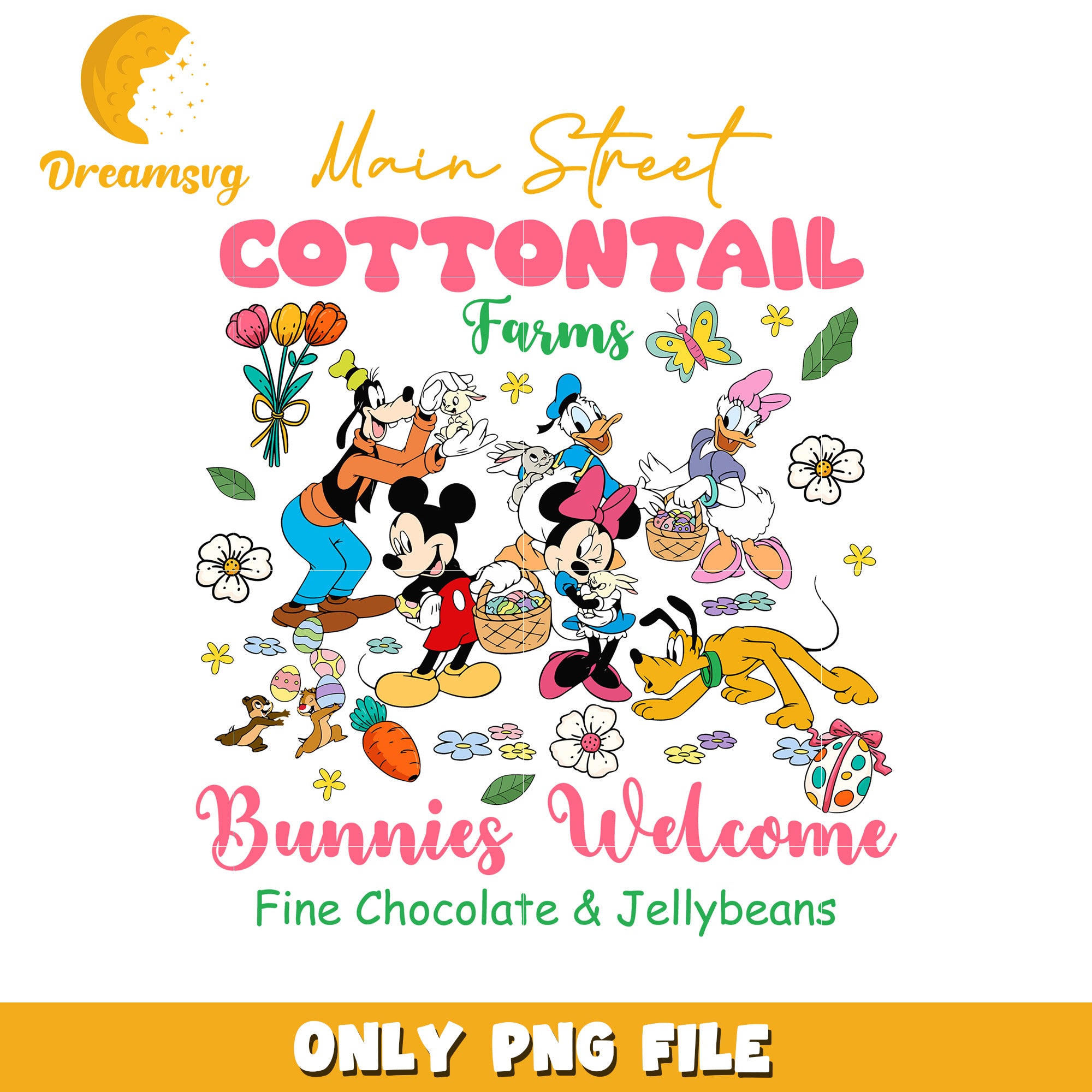 Option 1 (Focus on Characters) Disney Easter Bunnies PNG Mickey, Minnie, Friends