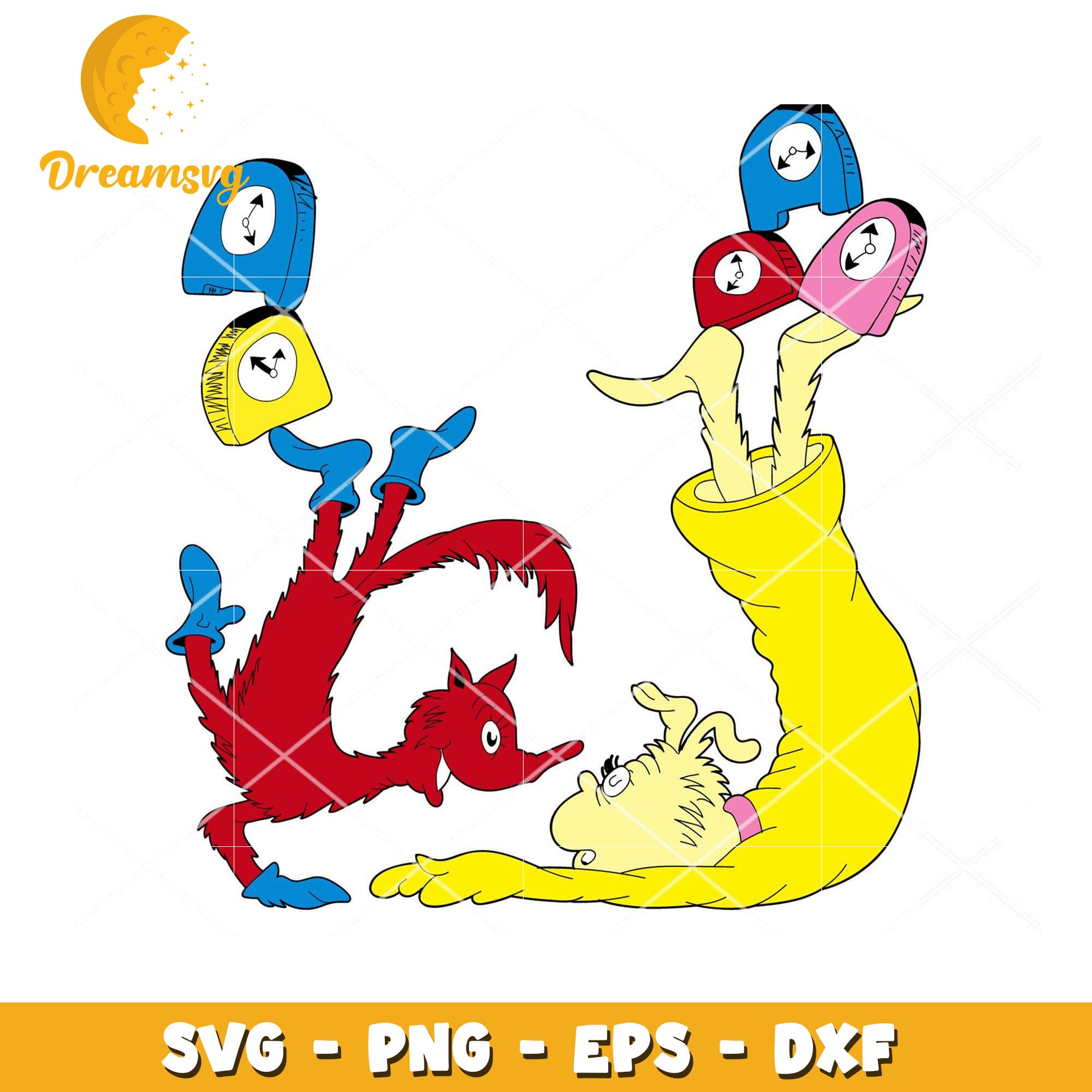 Option 1 (Focus on Characters)  Thing 1 Thing 2 SVG Cut File Instant Download