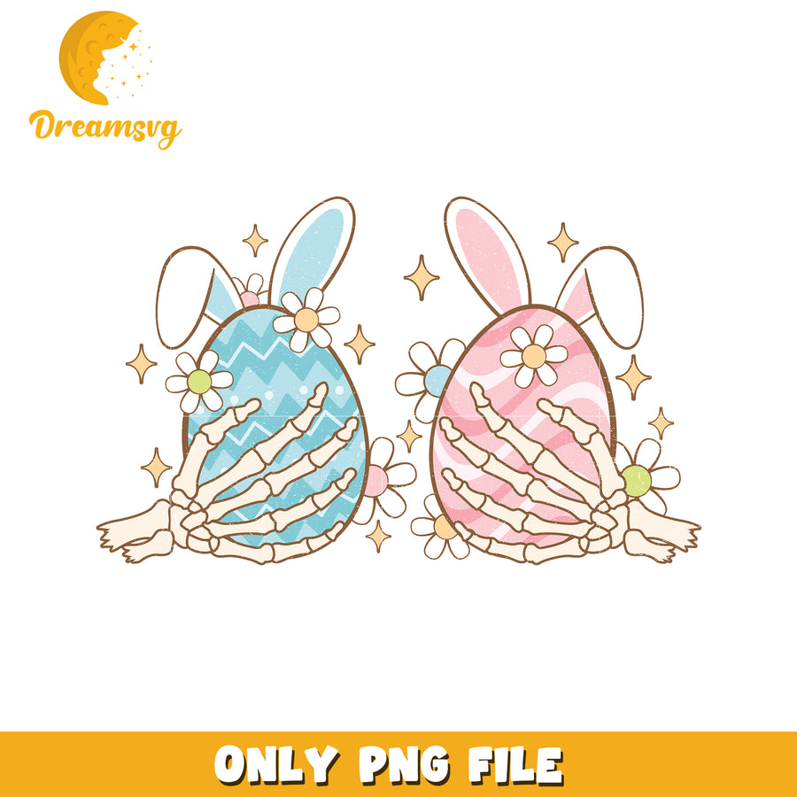 Option 1 (Focus on Easter)  Cute Easter Skeleton Hands PNG