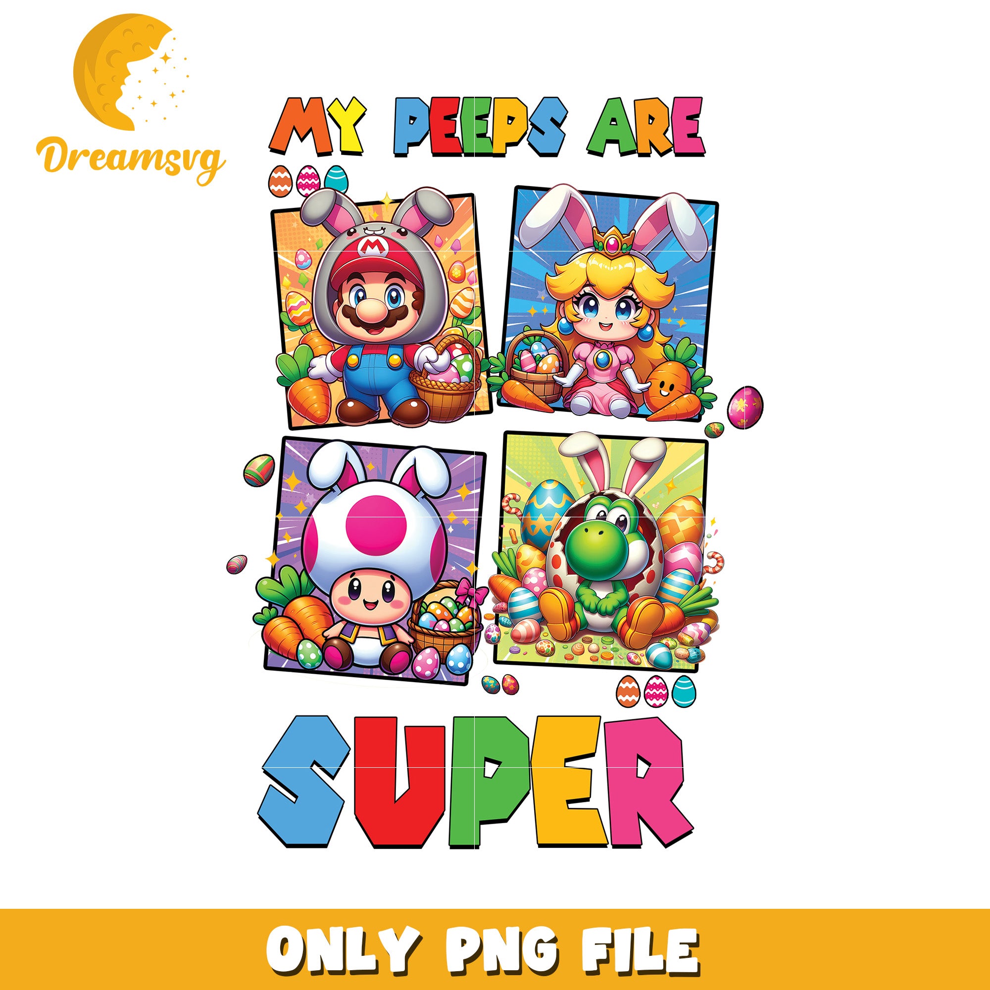 Option 1 (Focus on Easter)  Super Mario Easter Peeps PNG Image