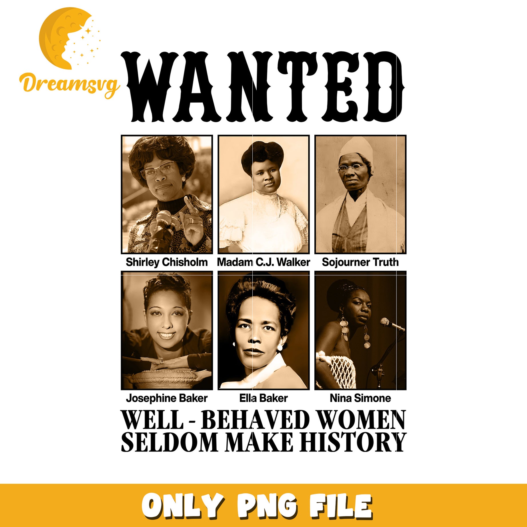Option 1 (Focus on History)  PNG  Black History Makers - Wanted Poster