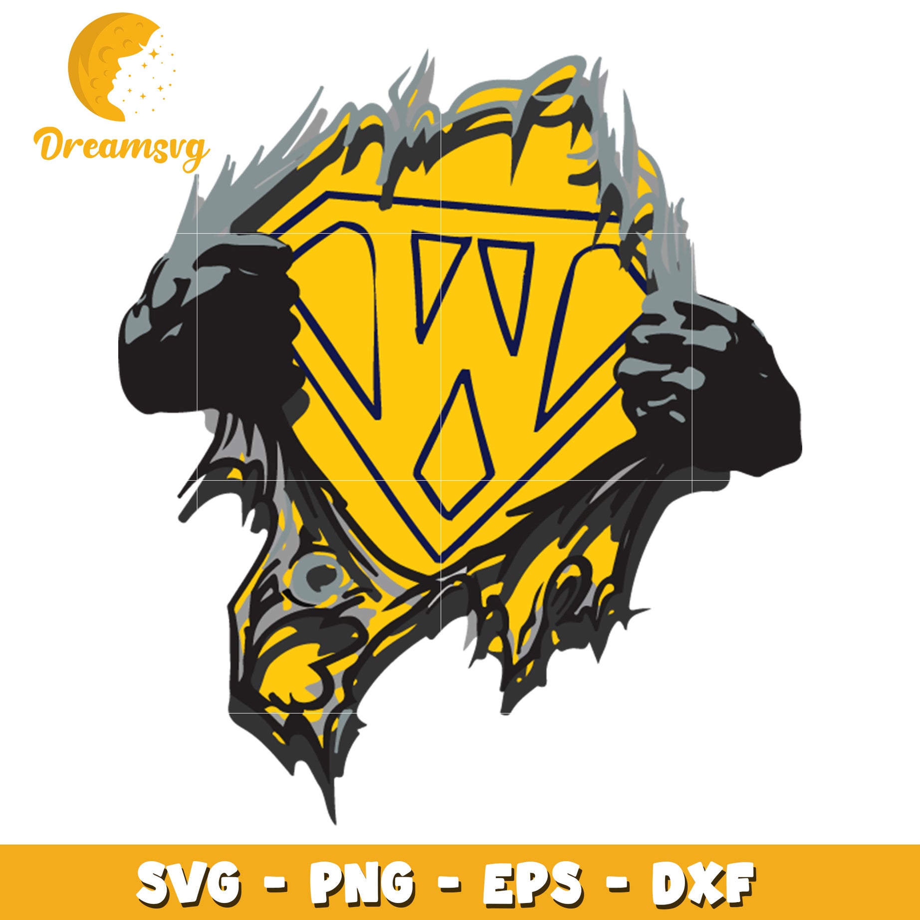 Option 1 (Focus on Letter & Format)  Letter W Superhero SVG PNG EPS DXF Cut File