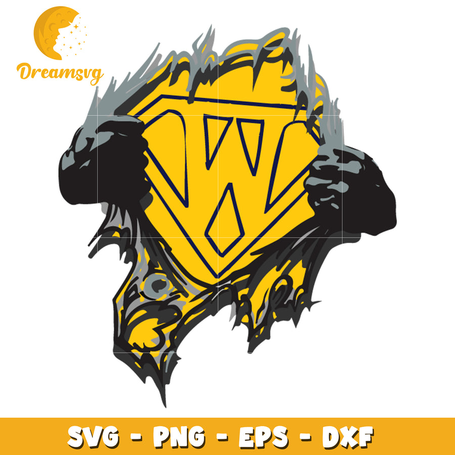 Option 1 (Focus on Letter & Format)  Letter W Superhero SVG PNG EPS DXF Cut File