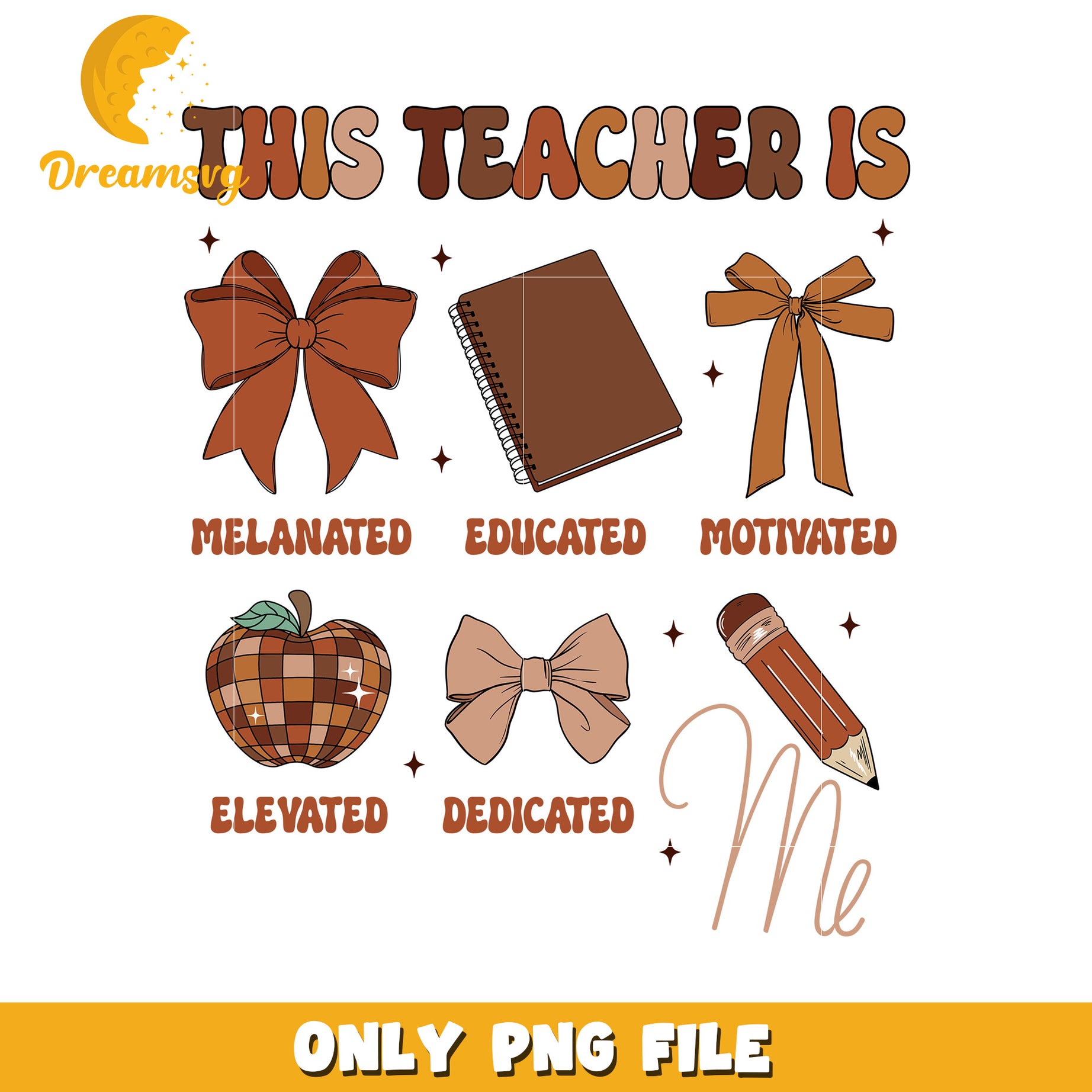 Option 1 (Focus on Teacher)  Motivated Melanin Teacher PNG