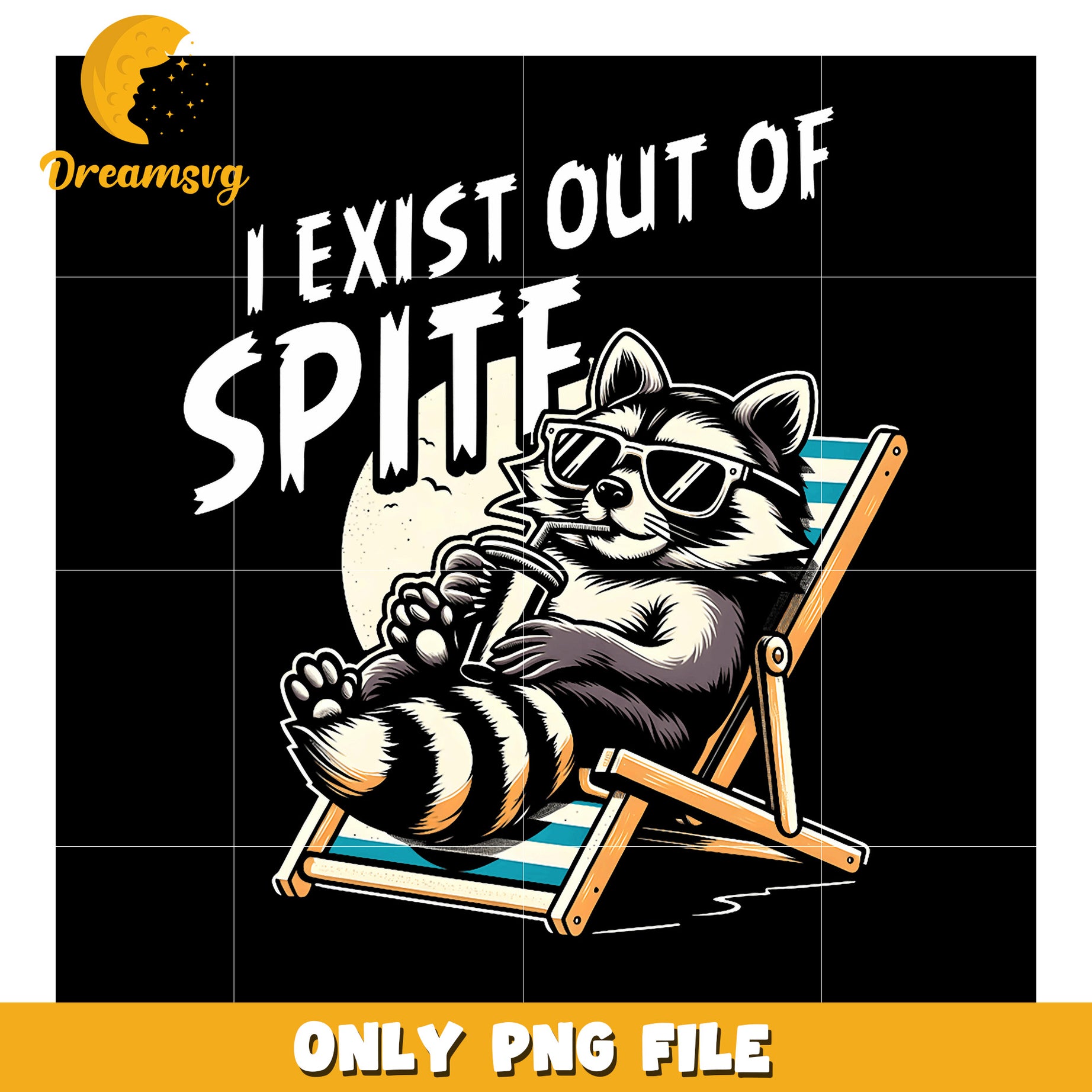 Option 1 (Focus on attitude) Raccoon Spiteful Summer PNG Design