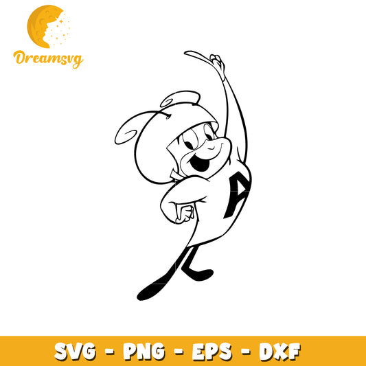 Option 1 (Focus on character)  Atom Ant SVG PNG EPS DXF Cut Files