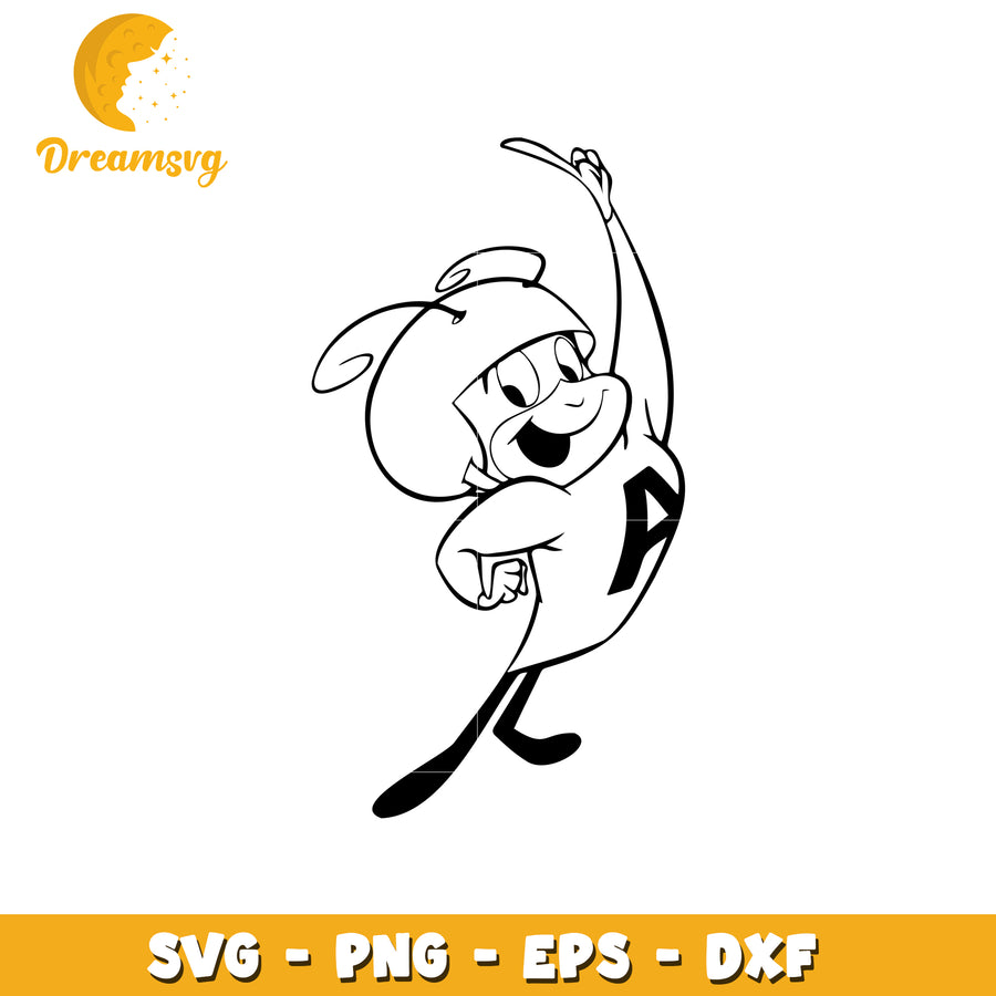 Option 1 (Focus on character)  Atom Ant SVG PNG EPS DXF Cut Files