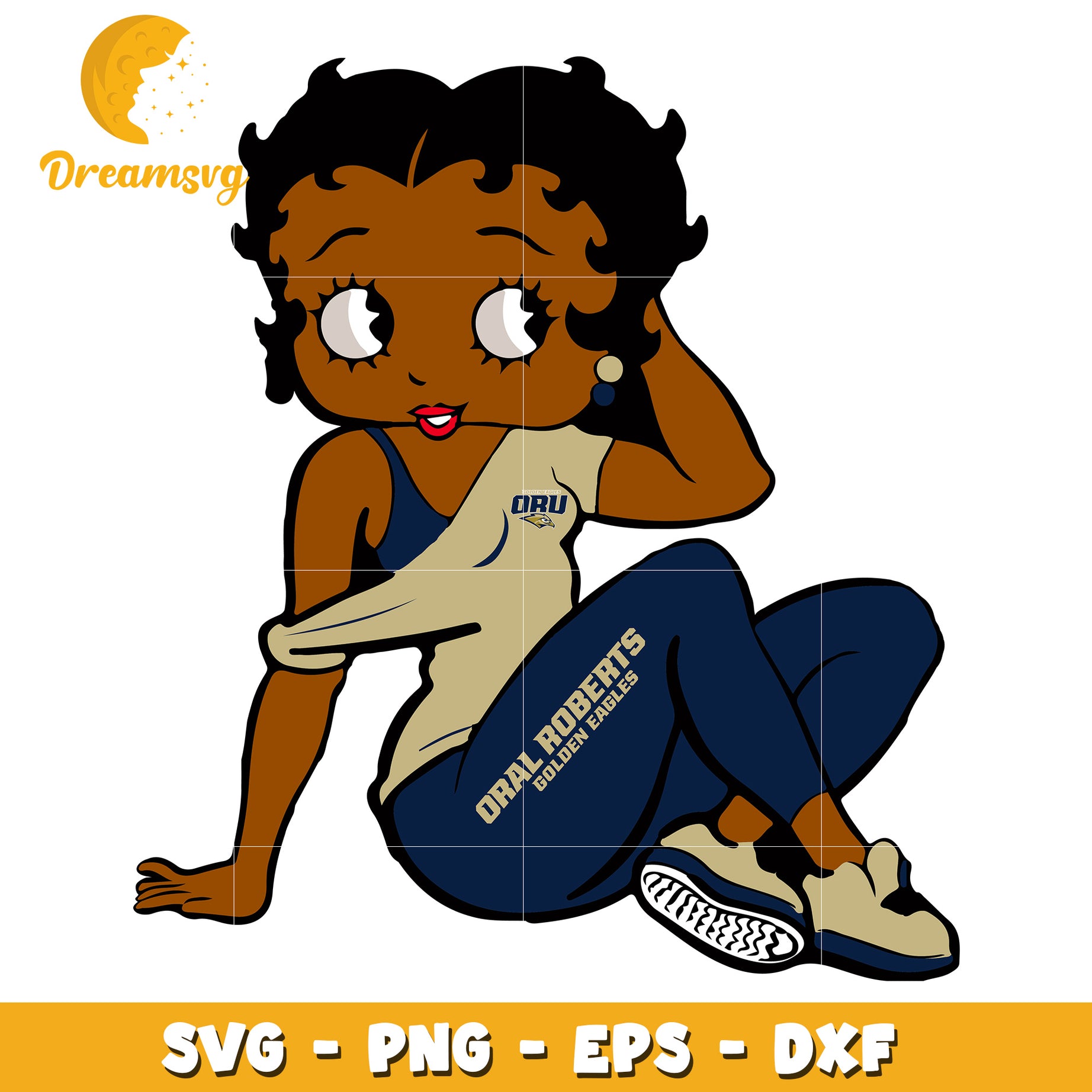 Option 1 (Focus on character)  Betty Boop ORU Golden Eagles SVG