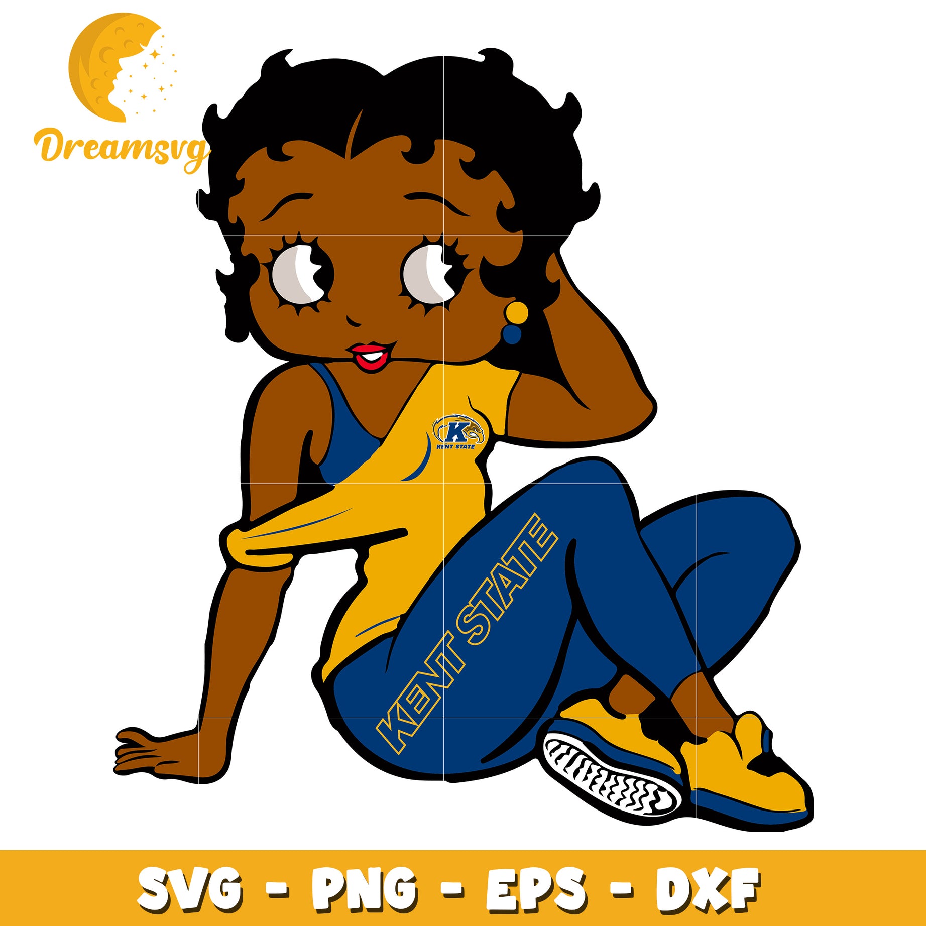 Option 1 (Focus on character)  Black Betty Boop Kent State SVG PNG EPS DXF