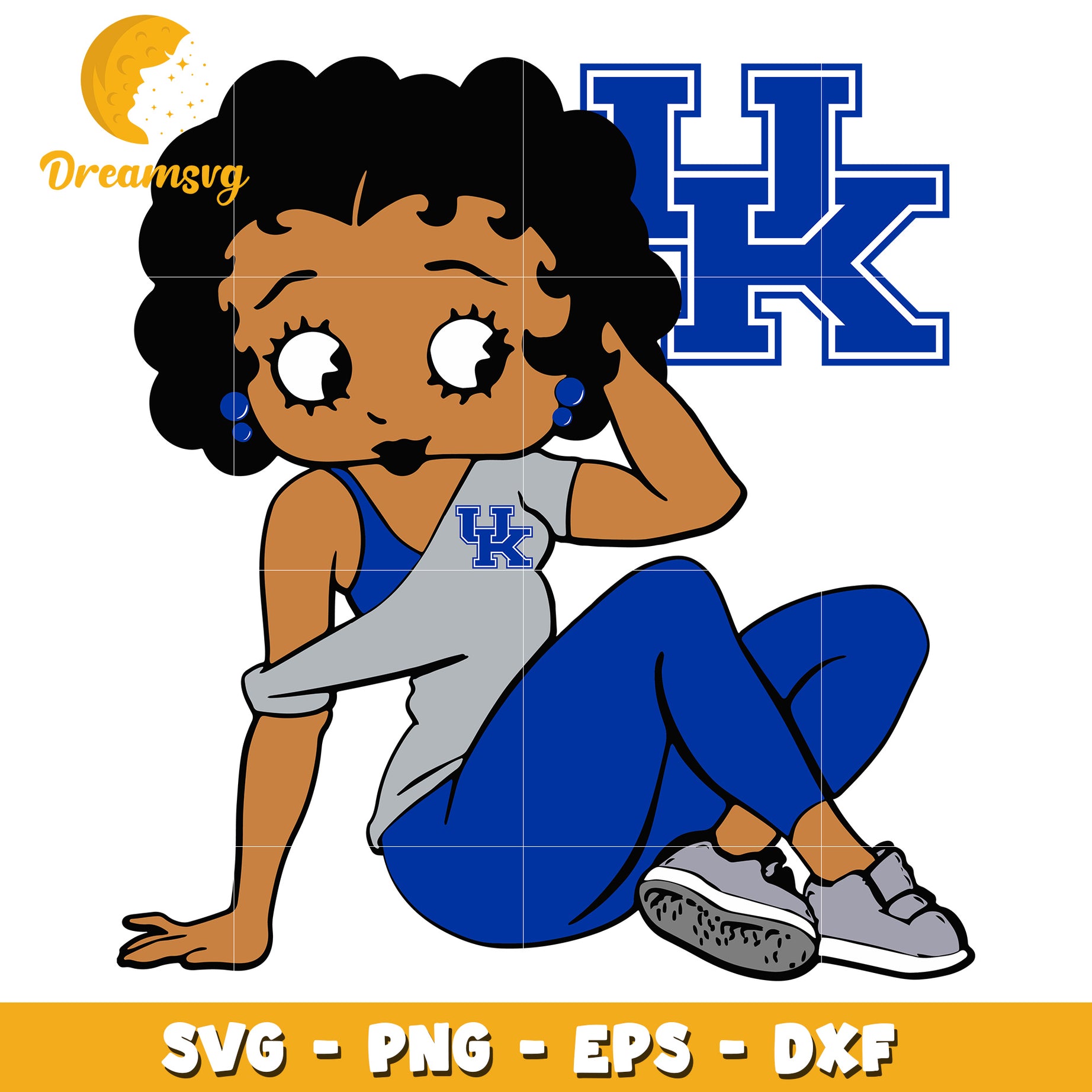 Option 1 (Focus on character)  Black Betty Boop UK SVG PNG EPS DXF