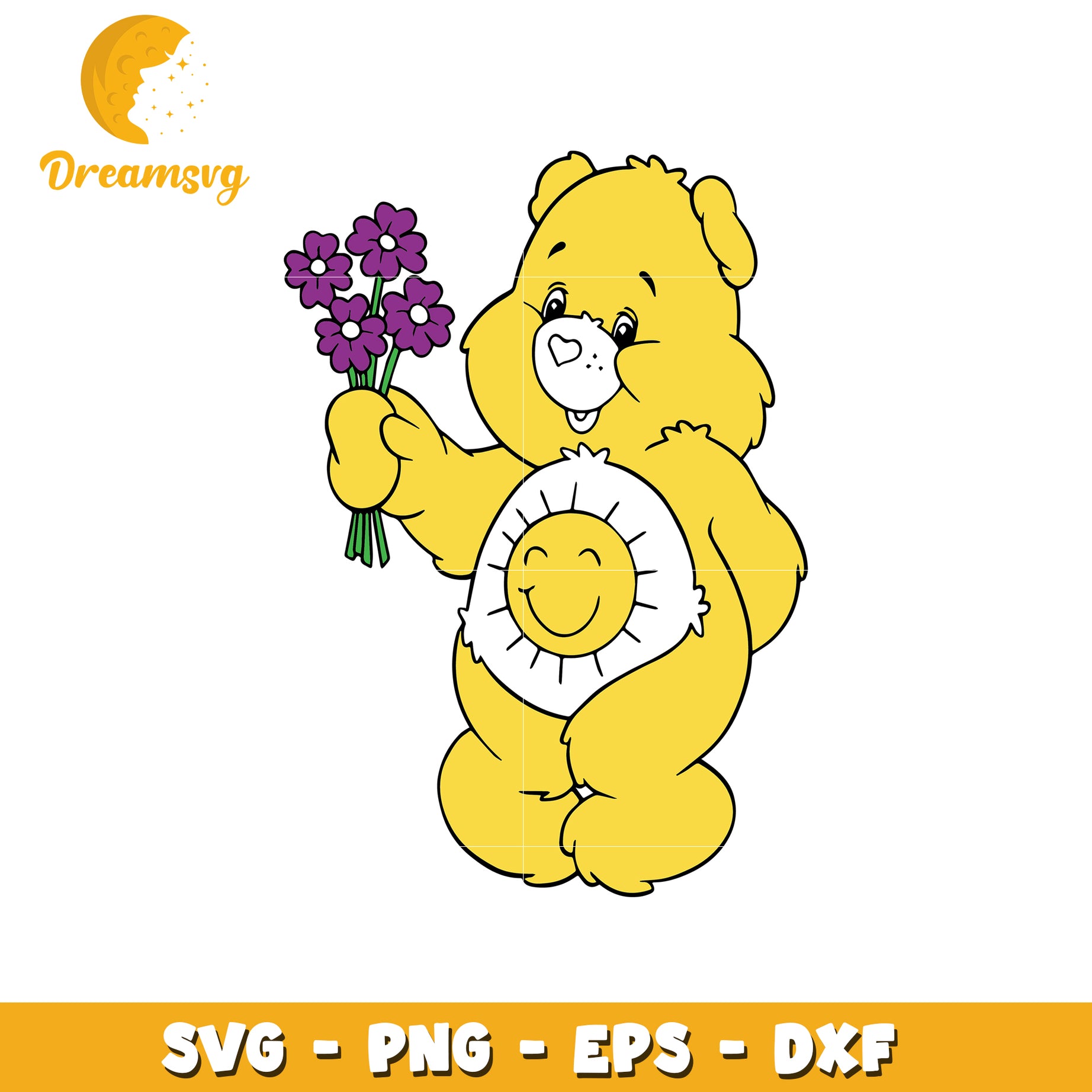 Option 1 (Focus on character)  Care Bears SVG Sun Bear PNG EPS DXF