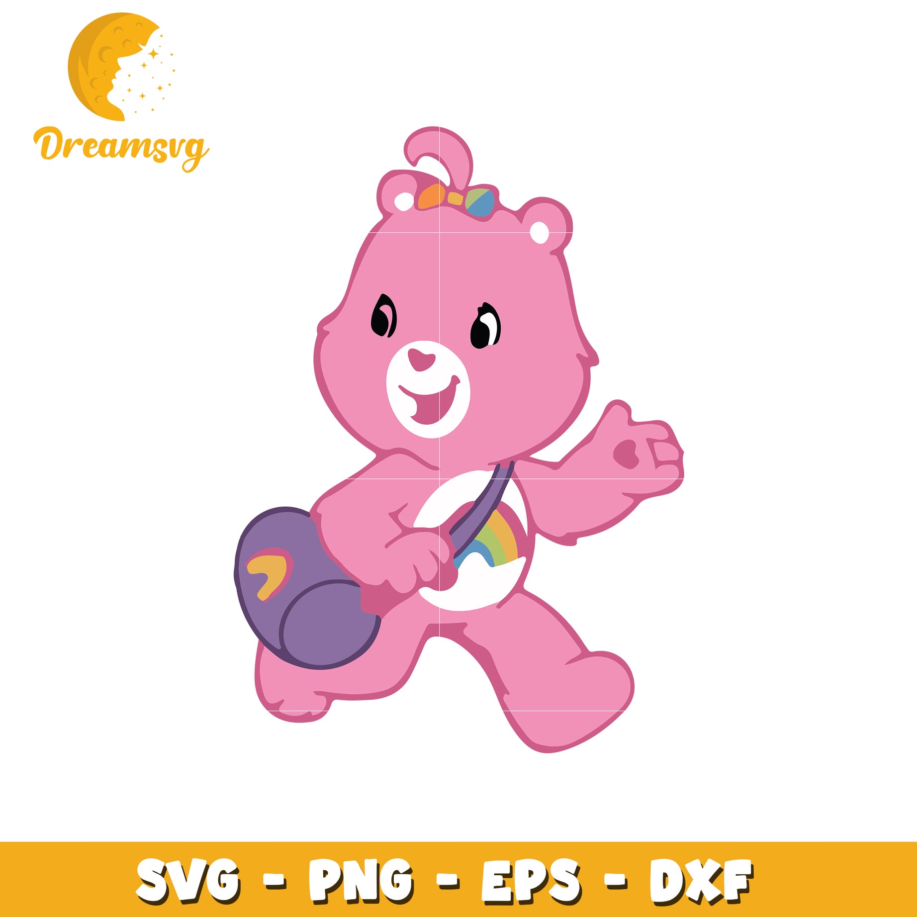 Option 1 (Focus on character) Cheer Bear SVG PNG EPS DXF Cut File