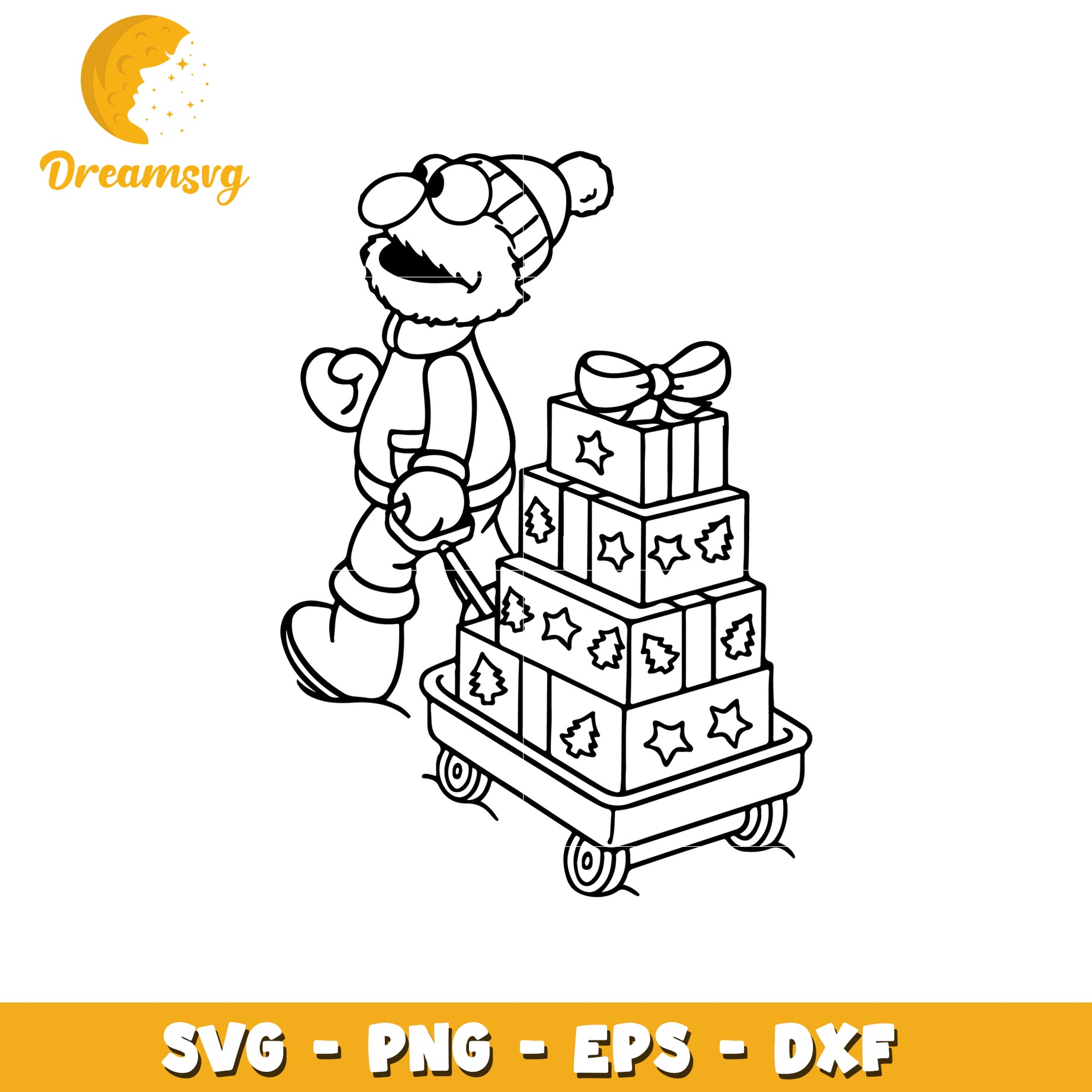 Option 1 (Focus on character)  Christmas Cookie Monster SVG PNG EPS DXF
