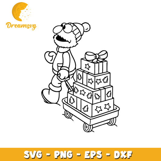Option 1 (Focus on character)  Christmas Cookie Monster SVG PNG EPS DXF