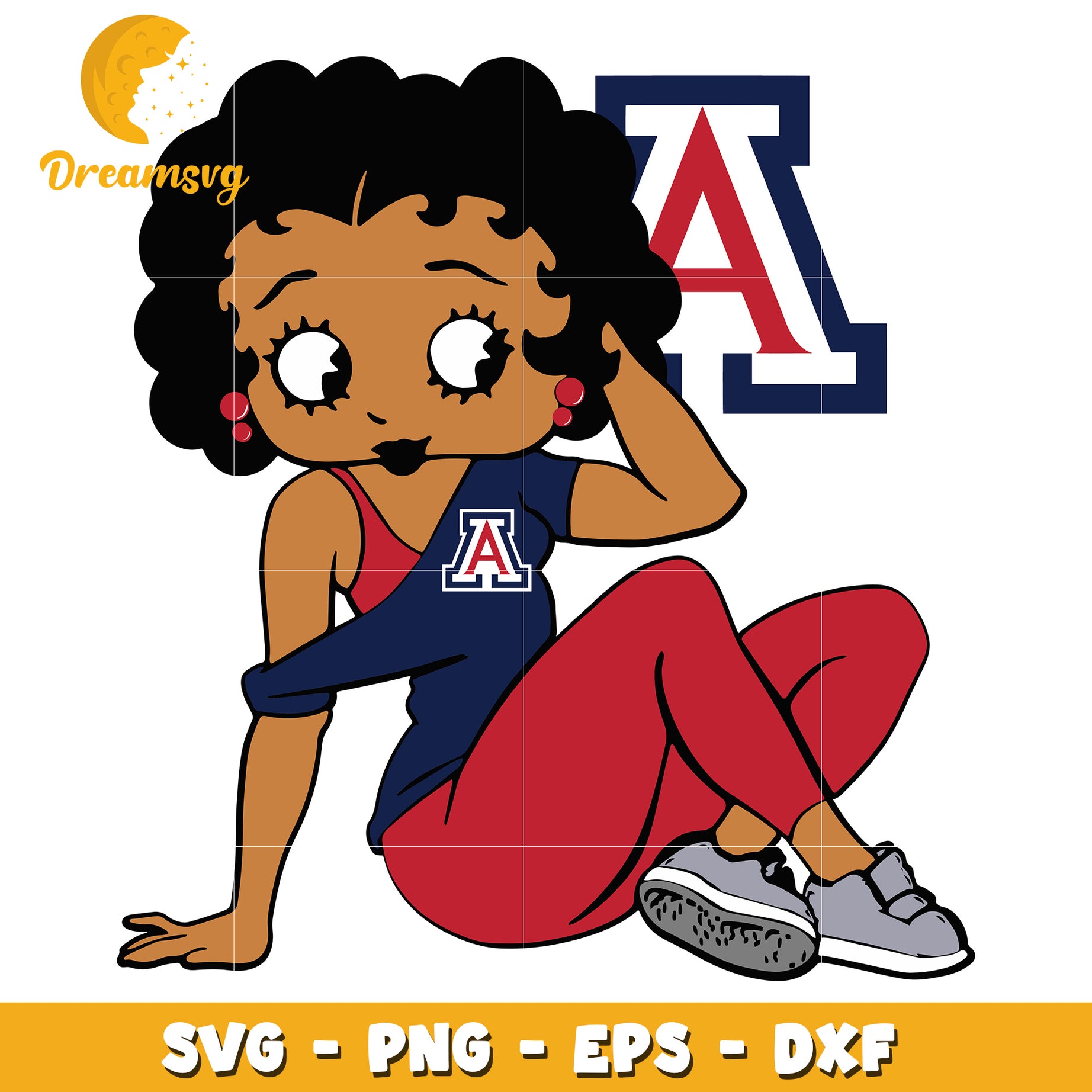 Option 1 (Focus on character)  Cute Black Betty Boop Arizona SVG