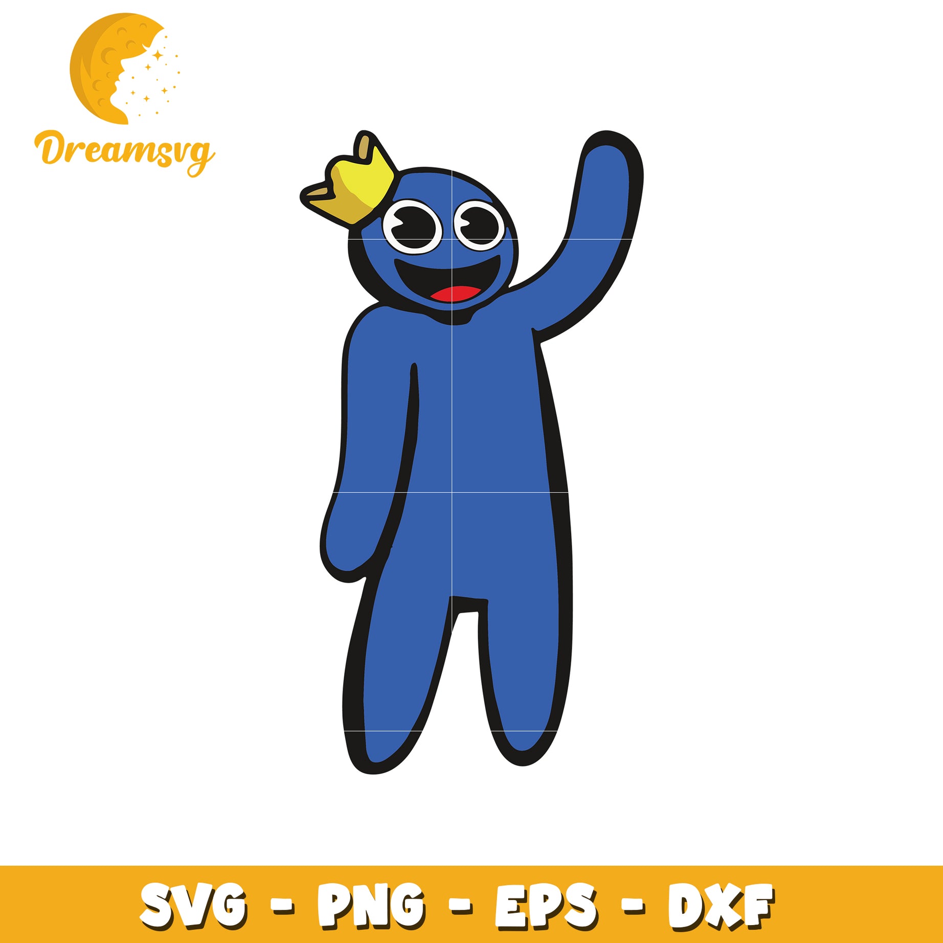 Option 1 (Focus on character)  Cute Blue King SVG PNG EPS DXF
