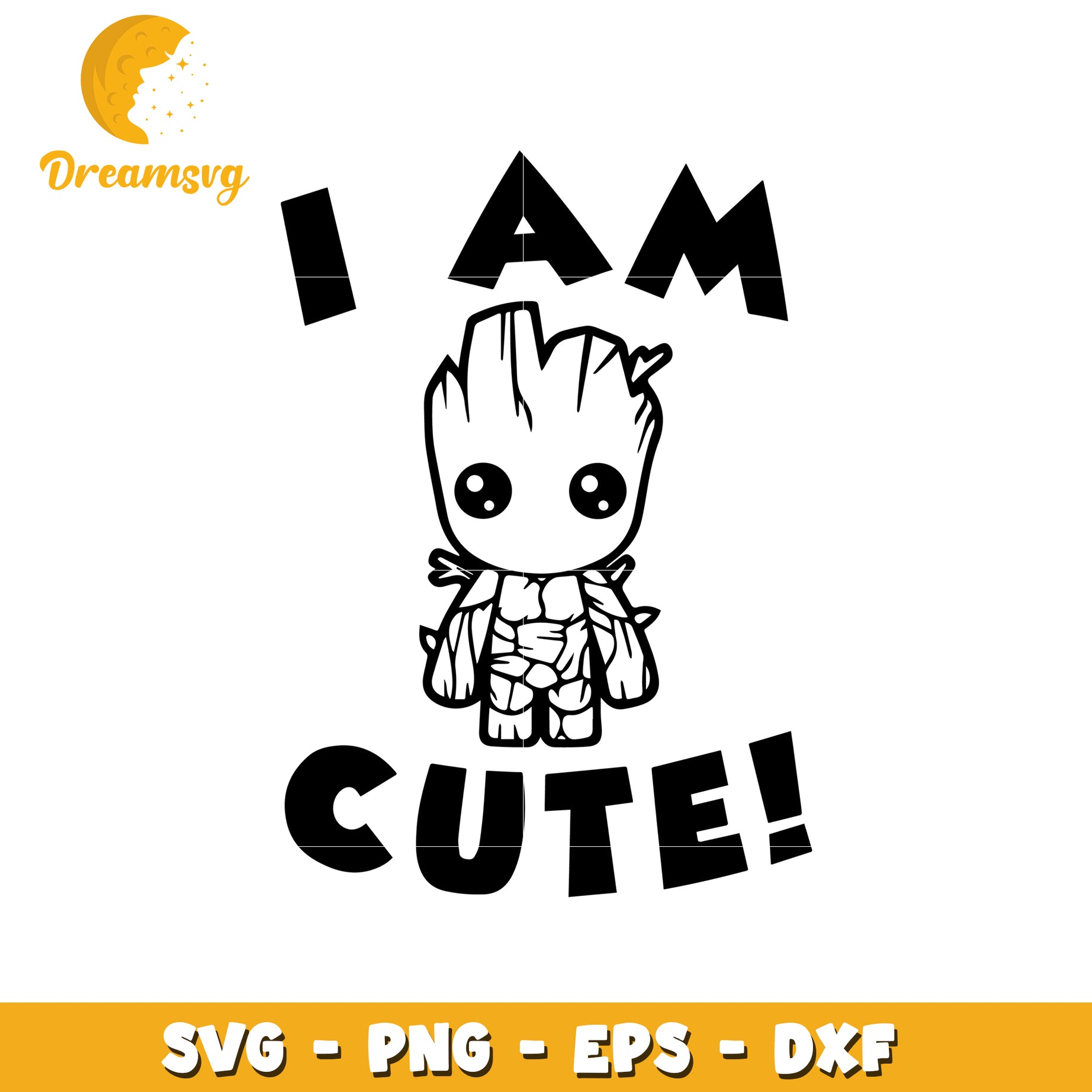 Option 1 (Focus on character)  Cute Groot SVG PNG EPS DXF