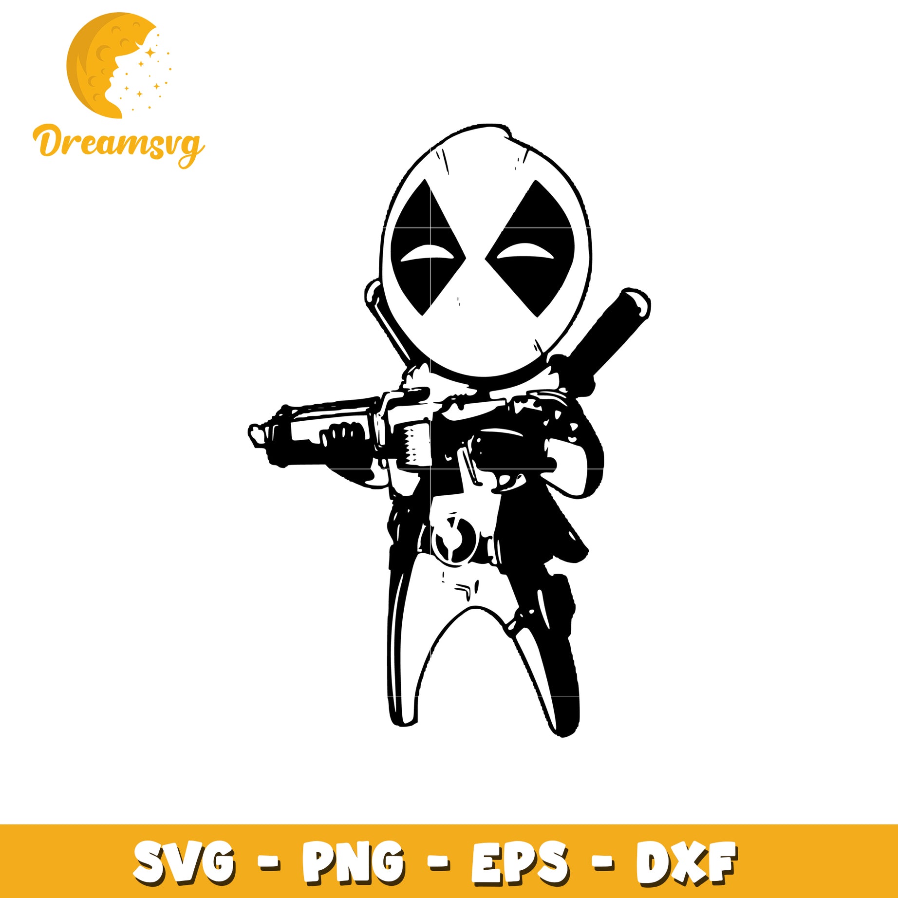 Option 1 (Focus on character) Deadpool SVG PNG EPS DXF Files