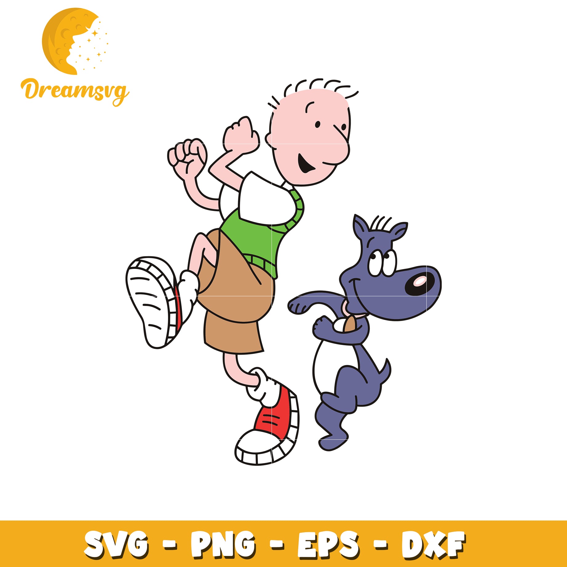 Option 1 (Focus on character)  Doug Funnie SVG PNG EPS DXF Cut File