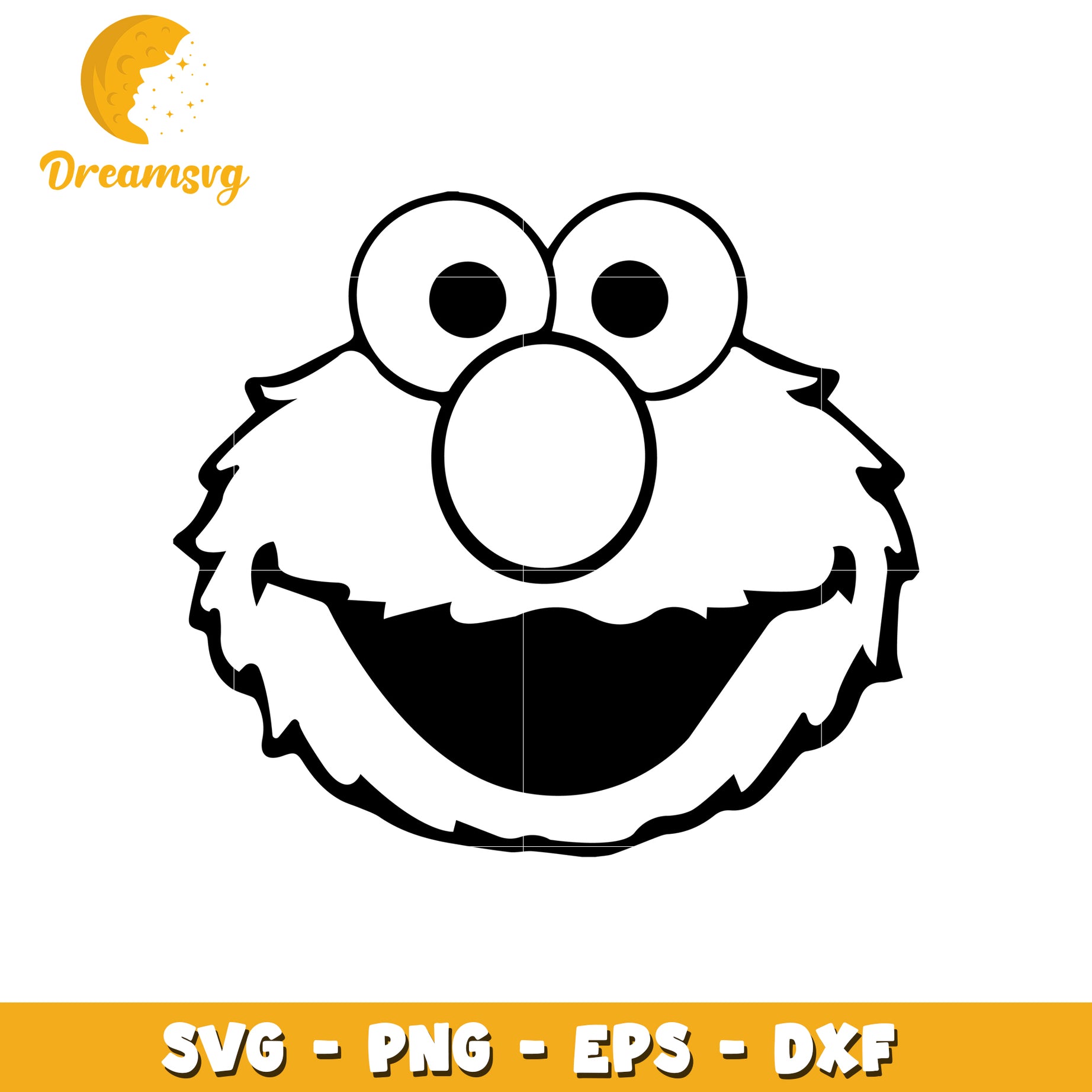 Option 1 (Focus on character) Elmo SVG PNG EPS DXF Cut File